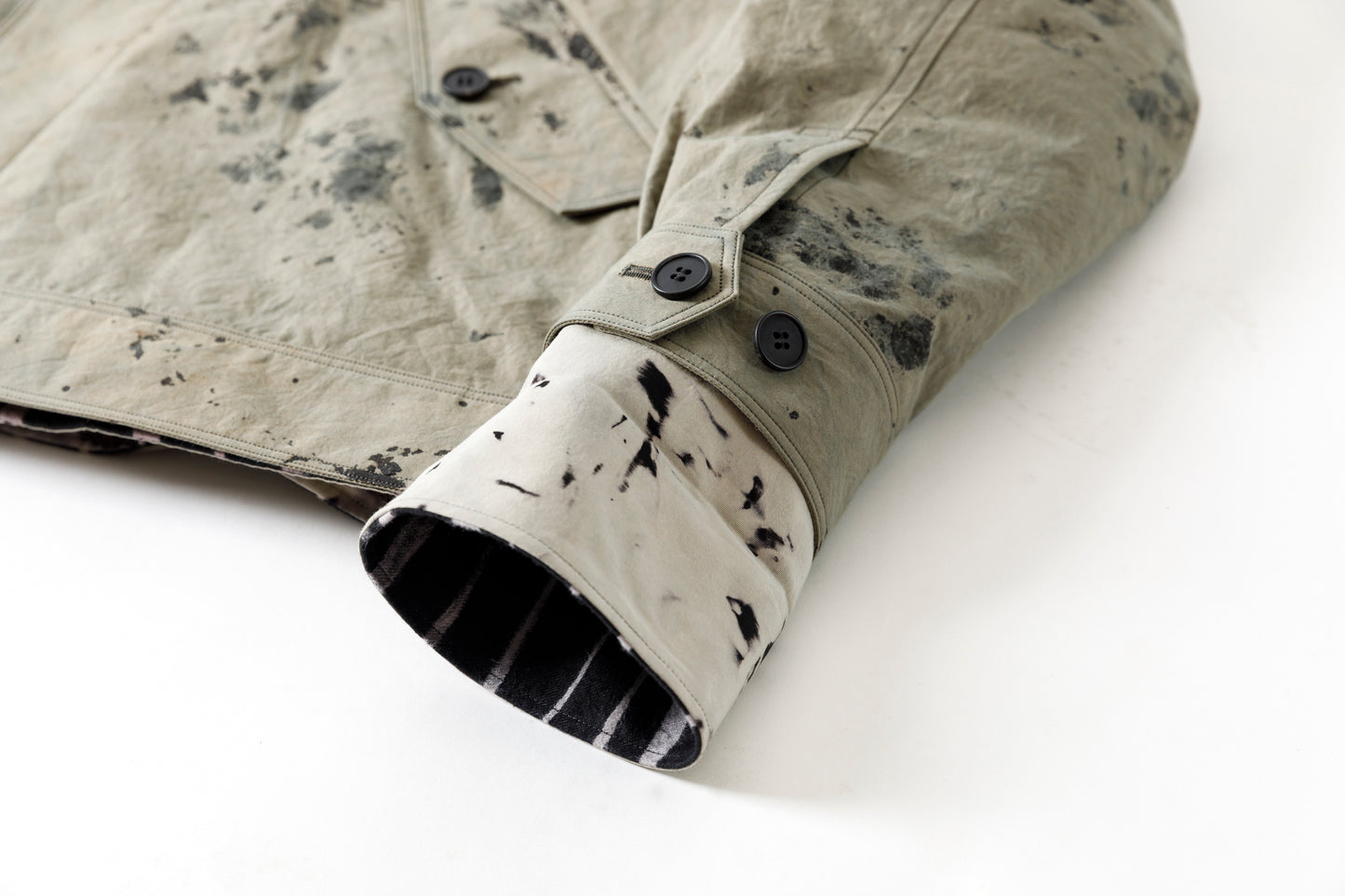 山内 25221 / 3wayシールドコットン・ジップジャケット - khaki × arimatsu black
