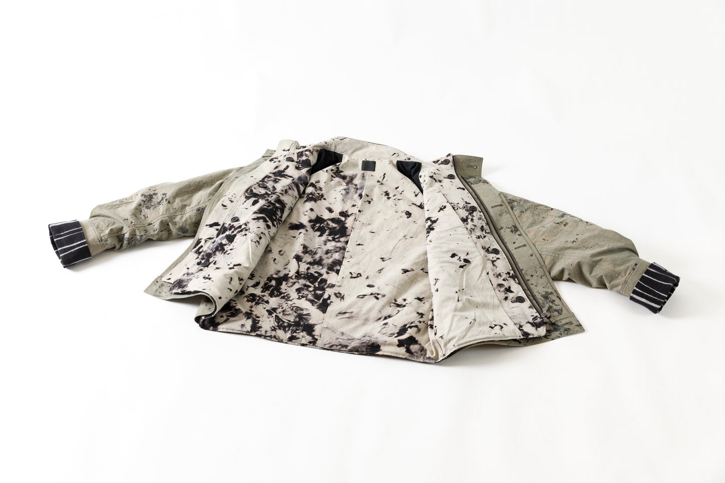 山内 25221 / 3wayシールドコットン・ジップジャケット - khaki × arimatsu black