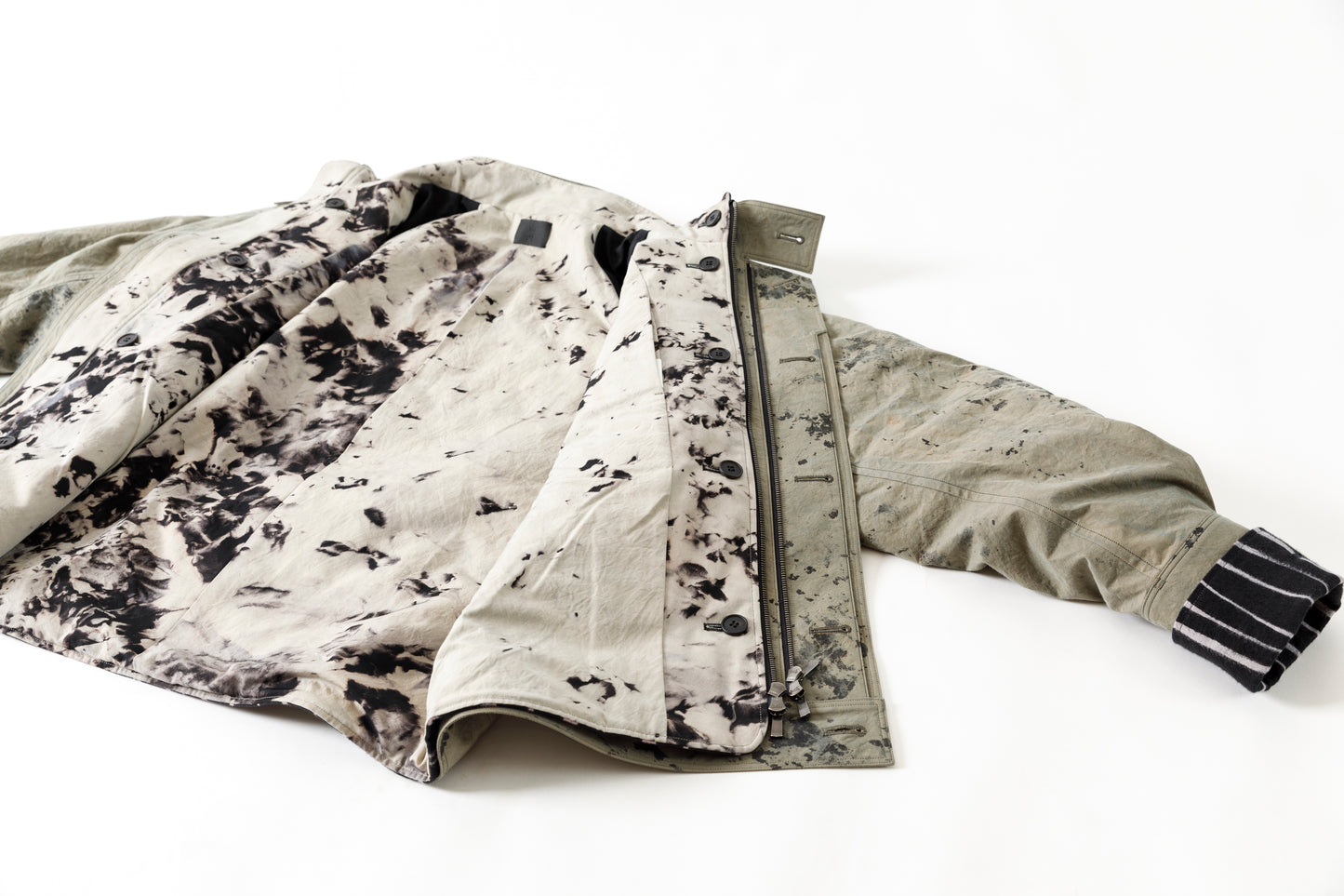 山内 25221 / 3wayシールドコットン・ジップジャケット - khaki × arimatsu black