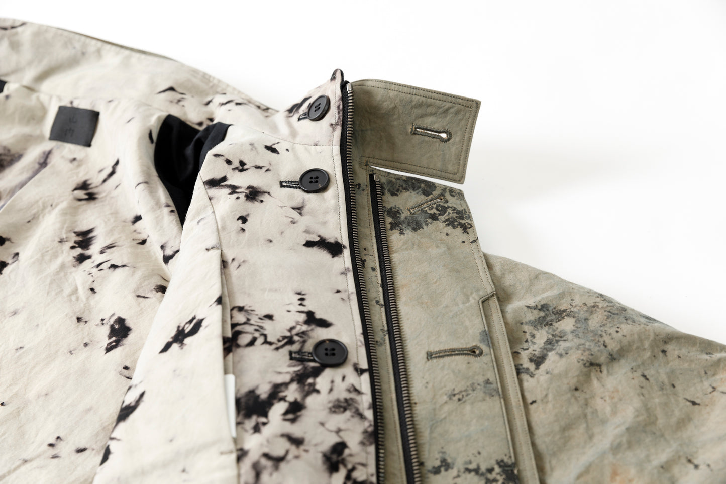 山内 25221 / 3wayシールドコットン・ジップジャケット - khaki × arimatsu black