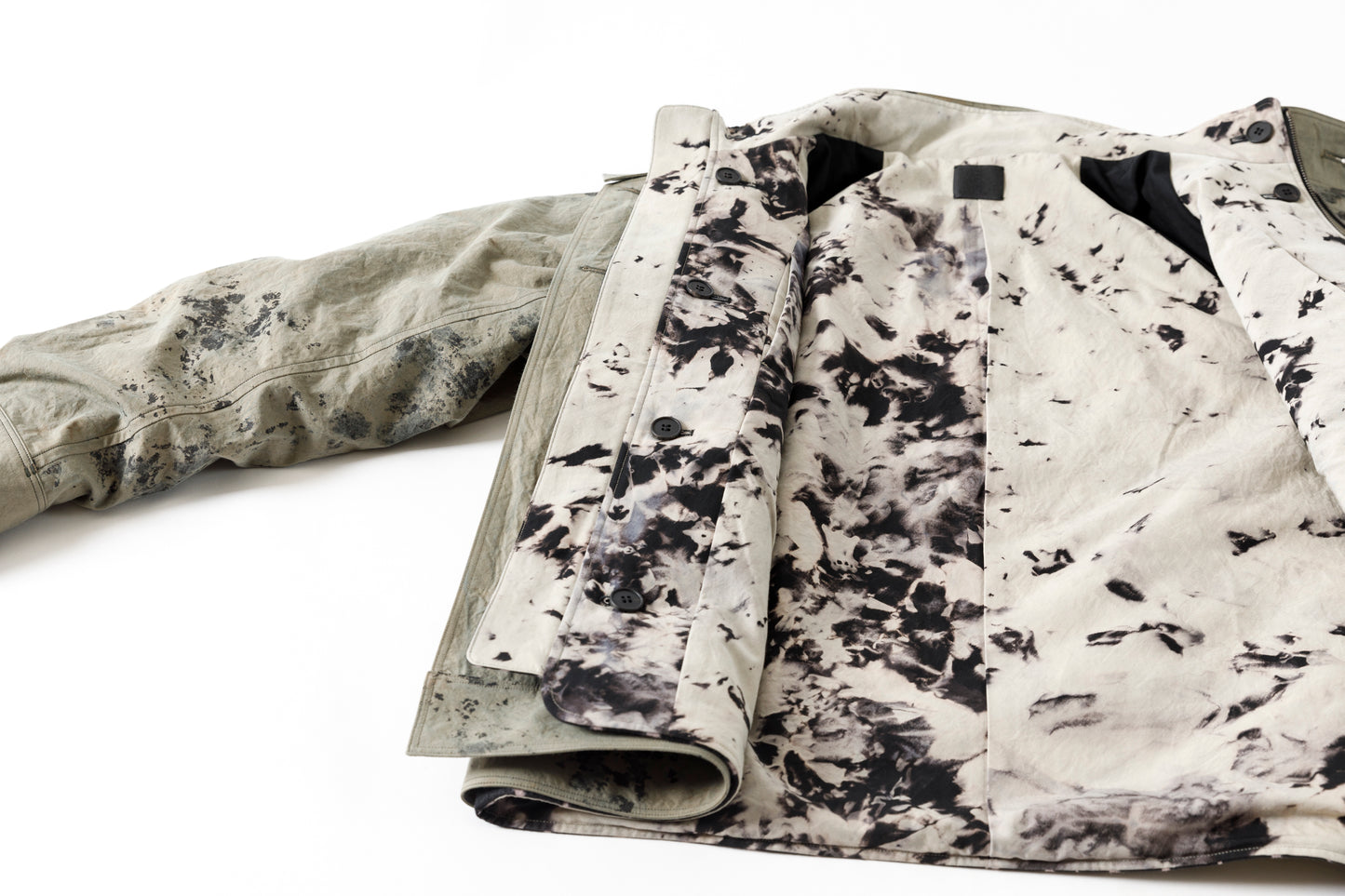 山内 25221 / 3wayシールドコットン・ジップジャケット - khaki × arimatsu black
