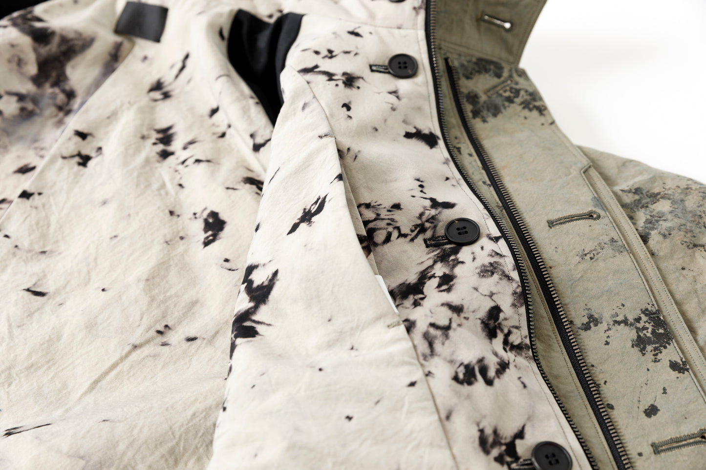 山内 25221 / 3wayシールドコットン・ジップジャケット - khaki × arimatsu black