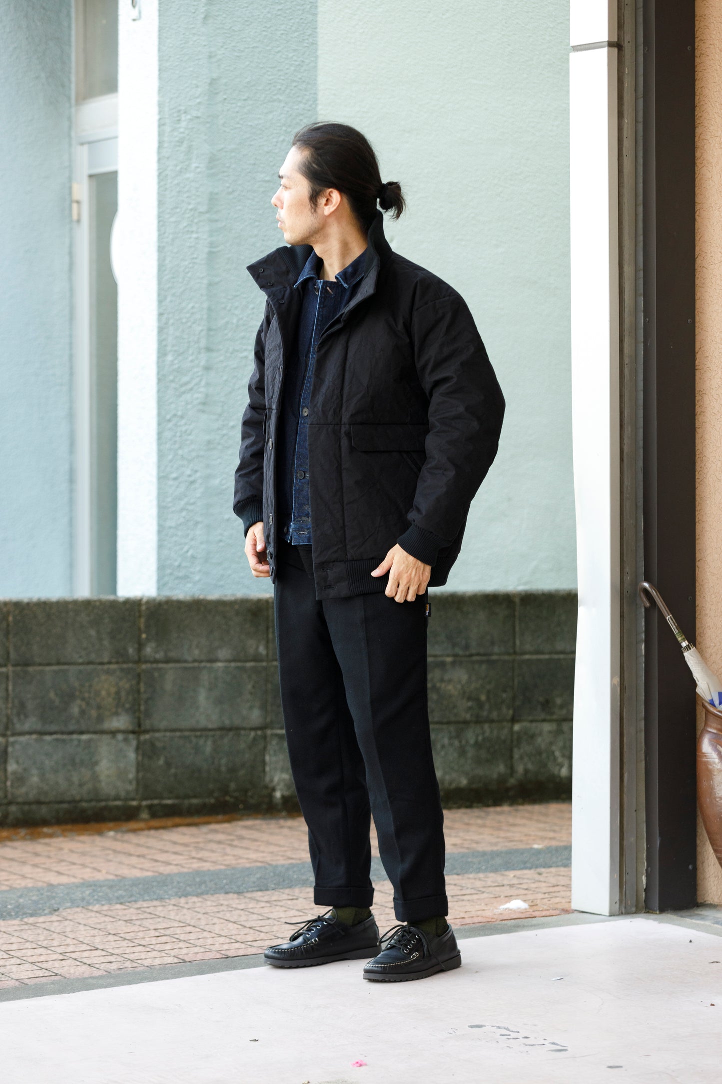 山内 25222-co / シールドコットン・ヘビークロス中綿入りブルゾン - Black