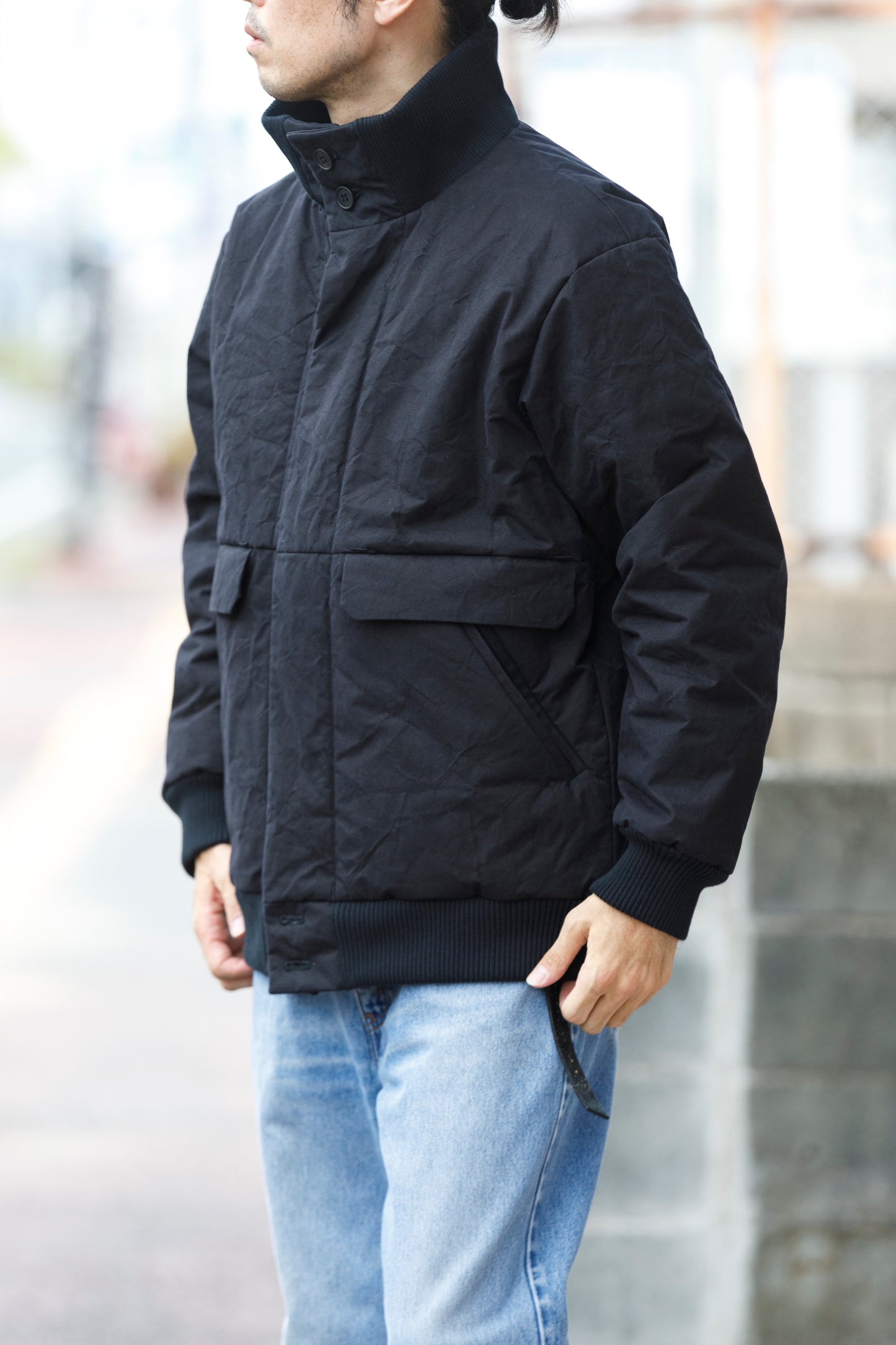 山内 25222-co / シールドコットン・ヘビークロス中綿入りブルゾン - Black