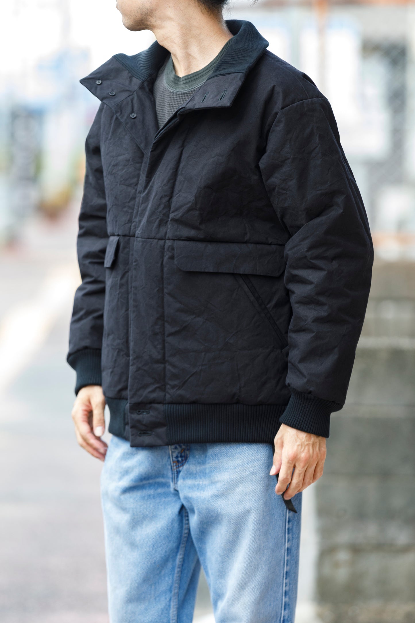 山内 25222-co / シールドコットン・ヘビークロス中綿入りブルゾン - Black