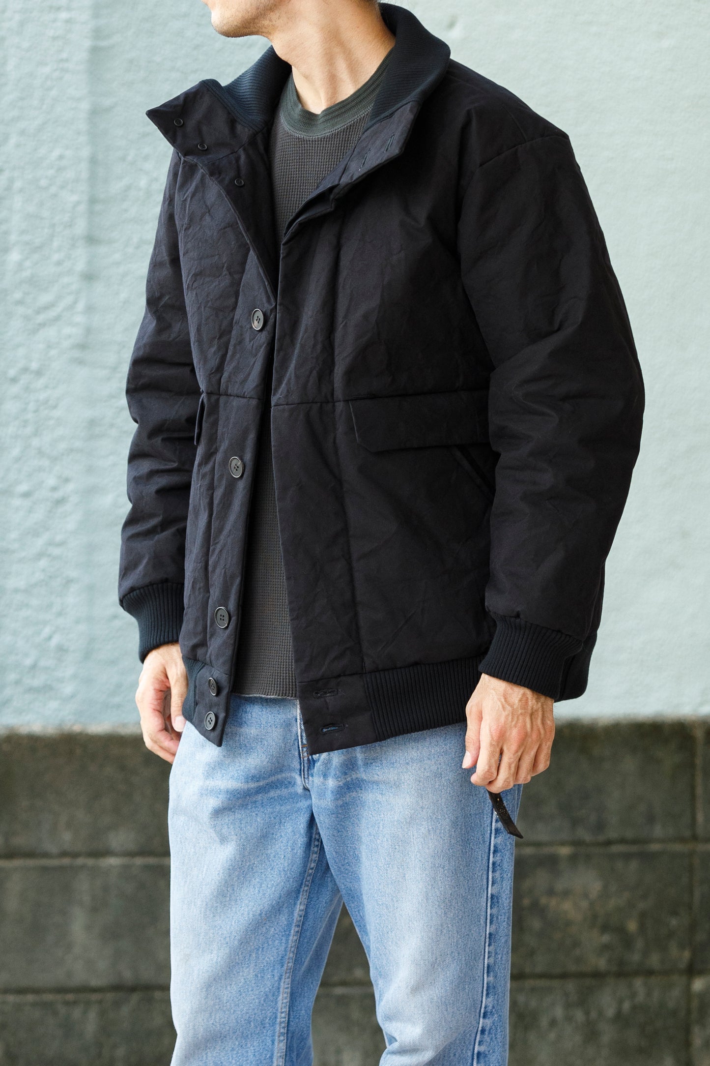 山内 25222-co / シールドコットン・ヘビークロス中綿入りブルゾン - Black