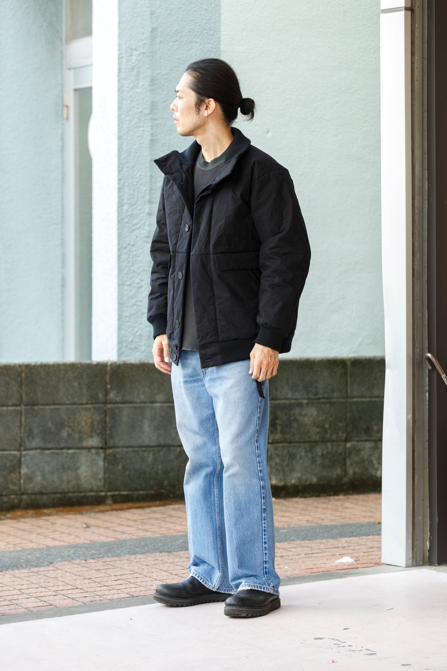 山内 25222-co / シールドコットン・ヘビークロス中綿入りブルゾン - Black