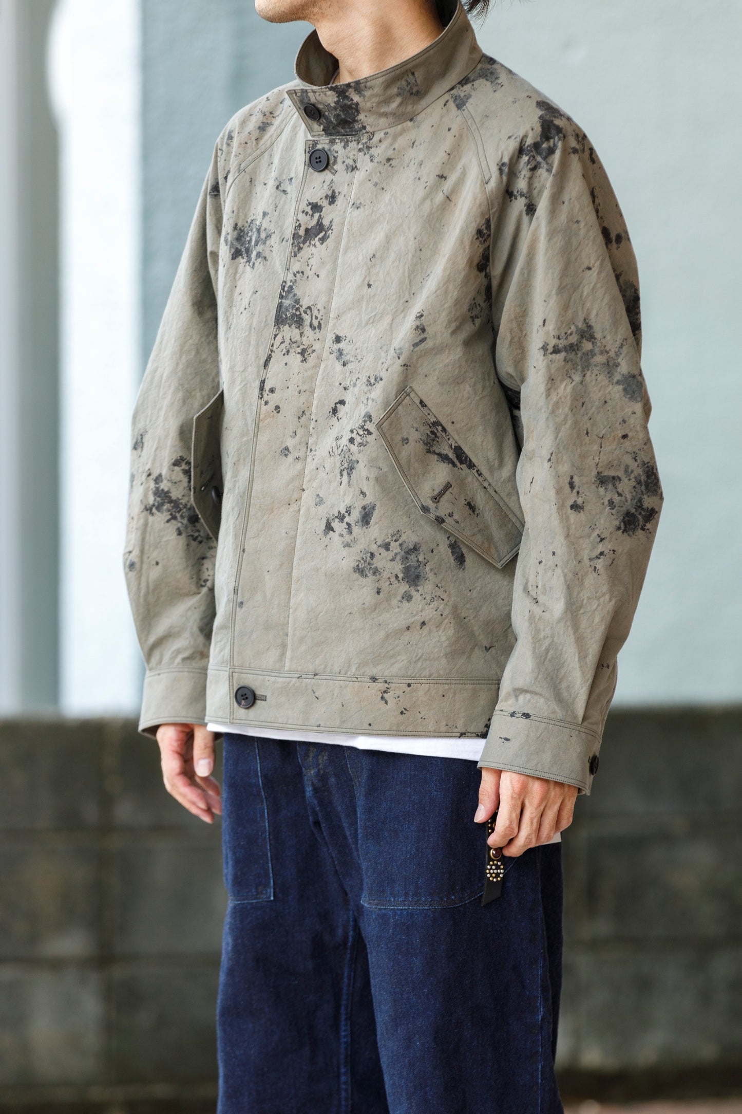 山内 25221 / 3wayシールドコットン・ジップジャケット - khaki × arimatsu black