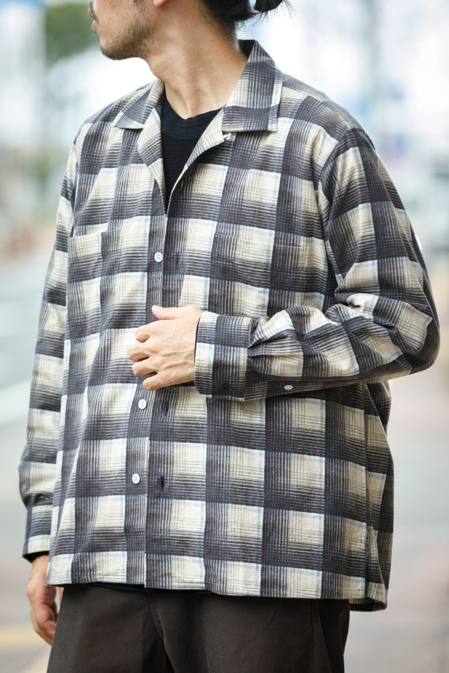 MOJITO / ABSHINTH SHIRT_cotton flannel plaid - Gray