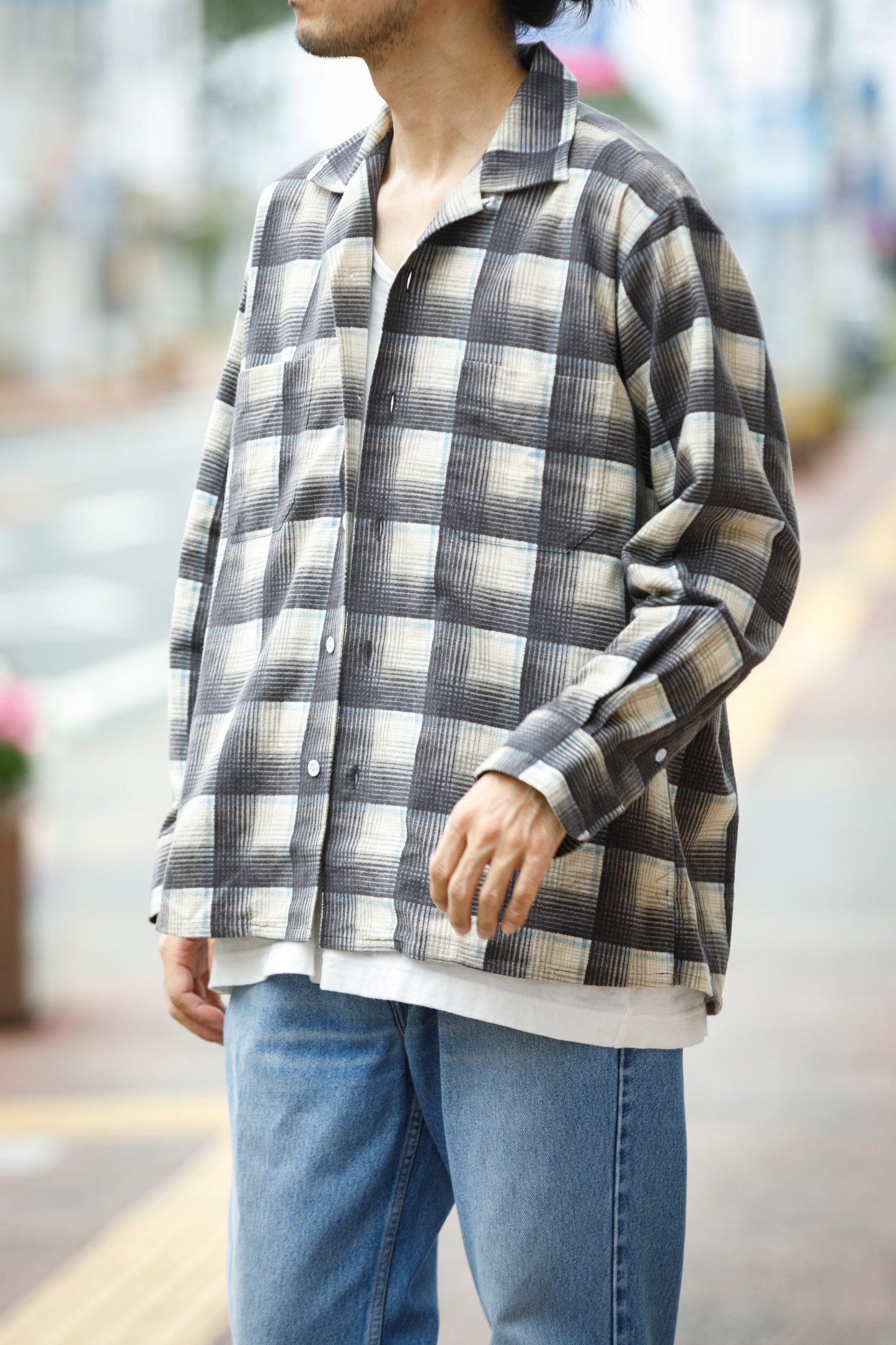 MOJITO / ABSHINTH SHIRT_cotton flannel plaid - Gray