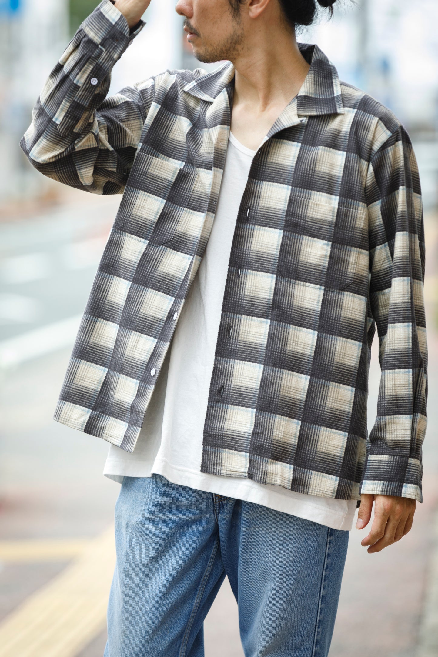MOJITO / ABSHINTH SHIRT_cotton flannel plaid - Gray