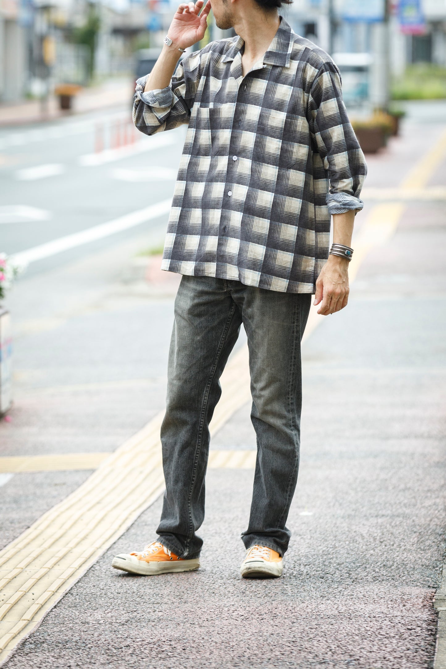 MOJITO / ABSHINTH SHIRT_cotton flannel plaid - Gray