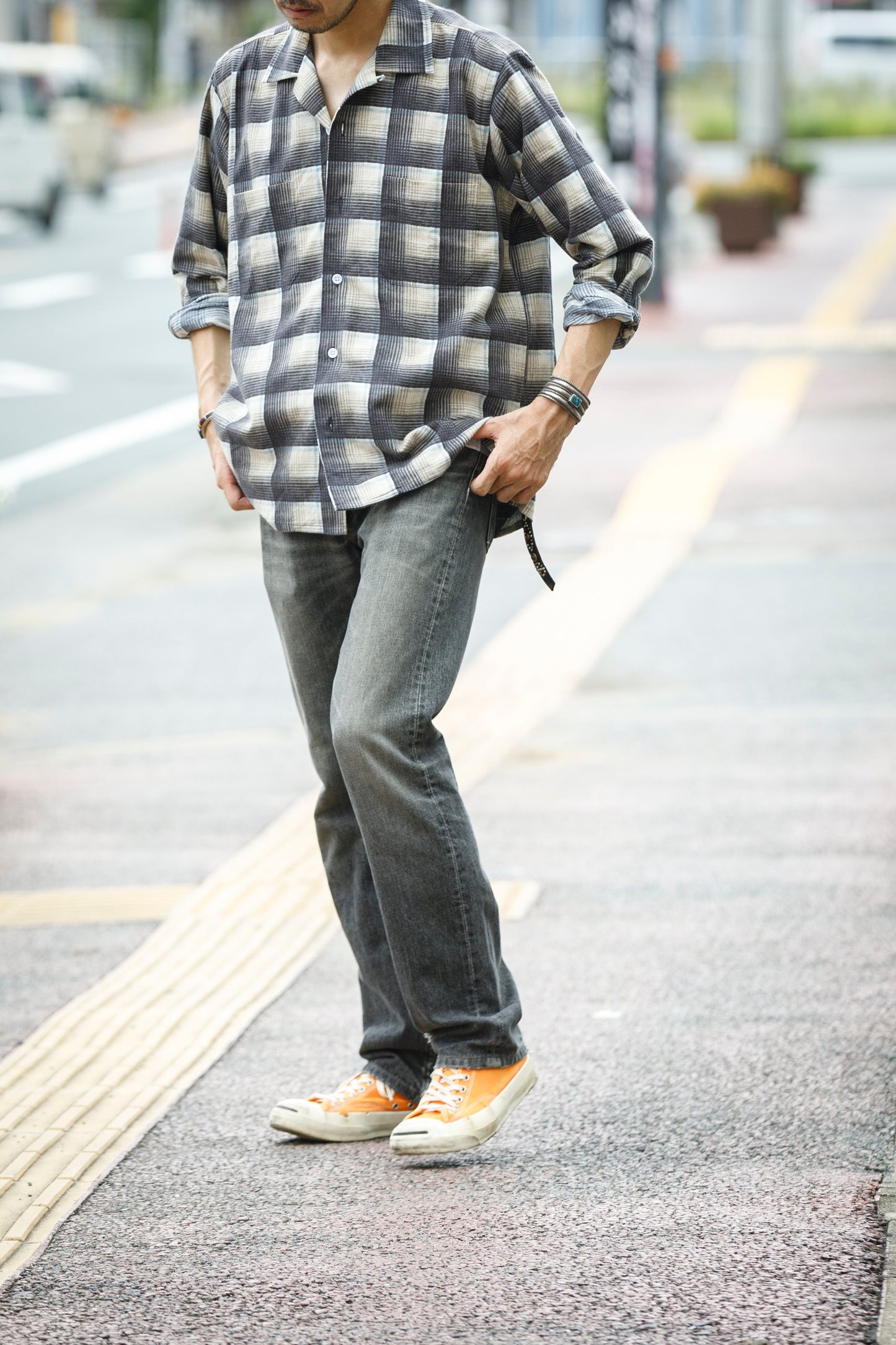 MOJITO / ABSHINTH SHIRT_cotton flannel plaid - Gray