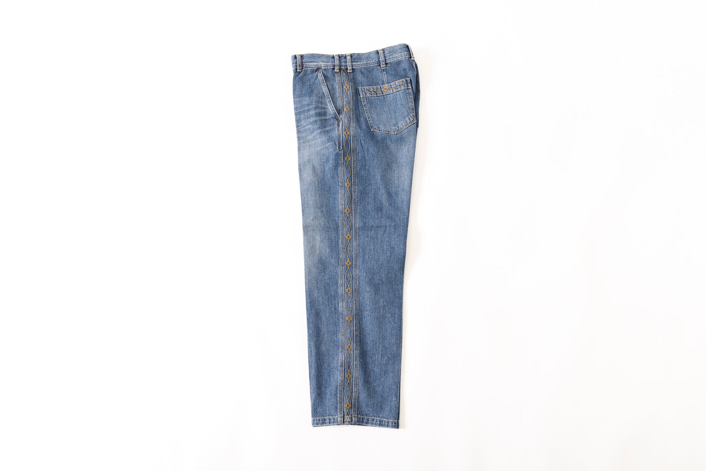 SARTO / 252-20003 EMBROIDERY DENIM PANTS - WASHED INDIGO