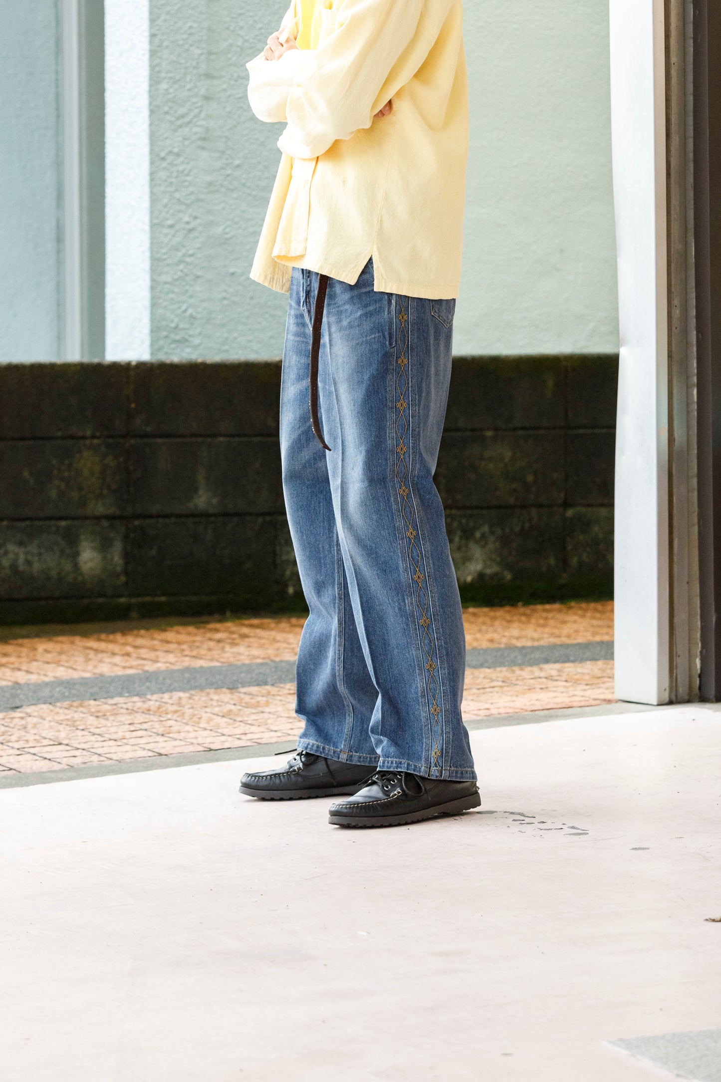 SARTO / 252-20003 EMBROIDERY DENIM PANTS - WASHED INDIGO