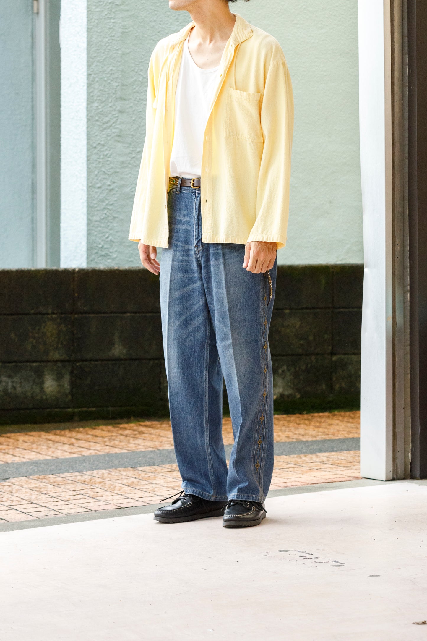 SARTO / 252-20003 EMBROIDERY DENIM PANTS - WASHED INDIGO