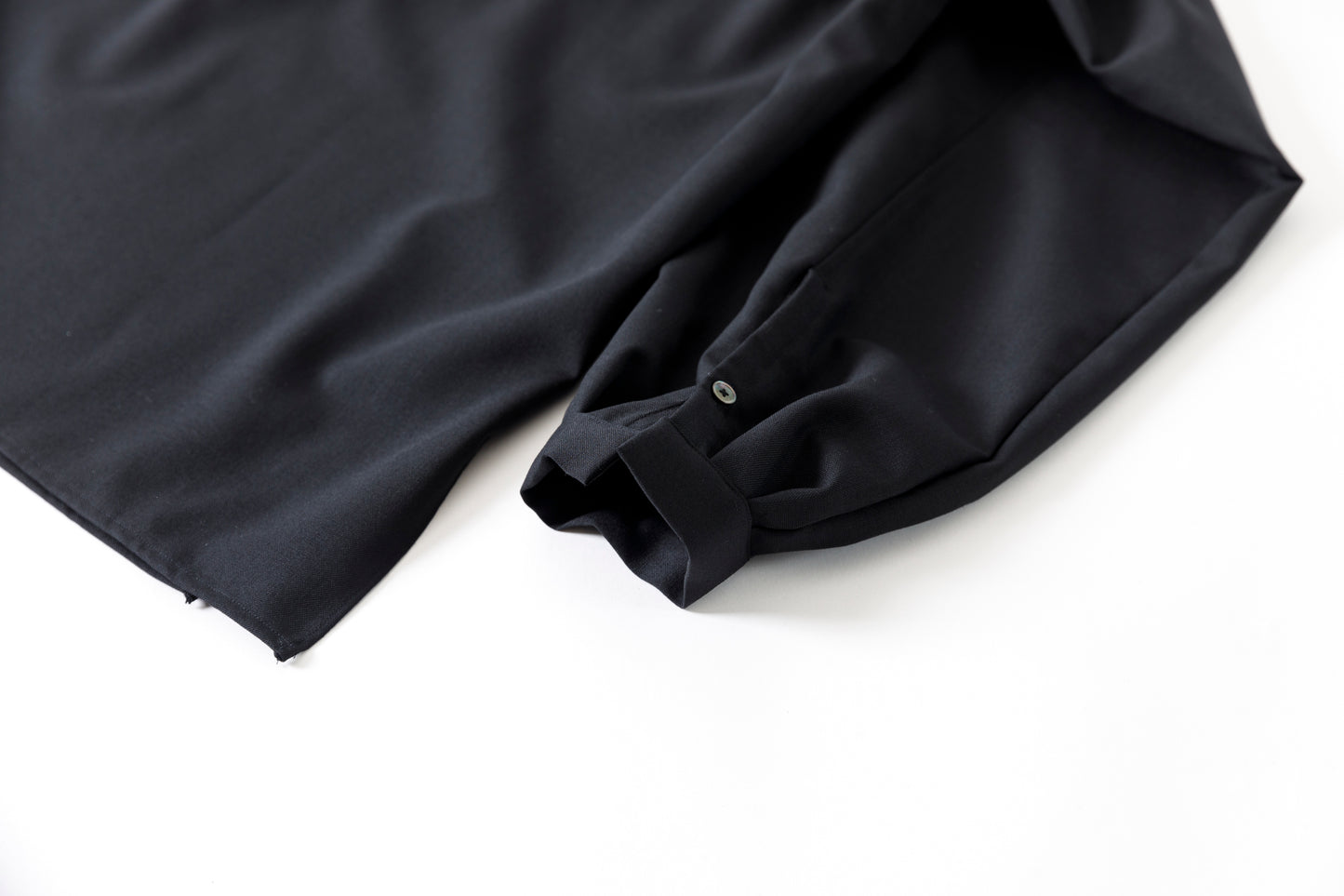 SARTO / 252-18001 TUKED SKIPPER BLOUSE(HIGH TWISTED WOOL) - BLACK