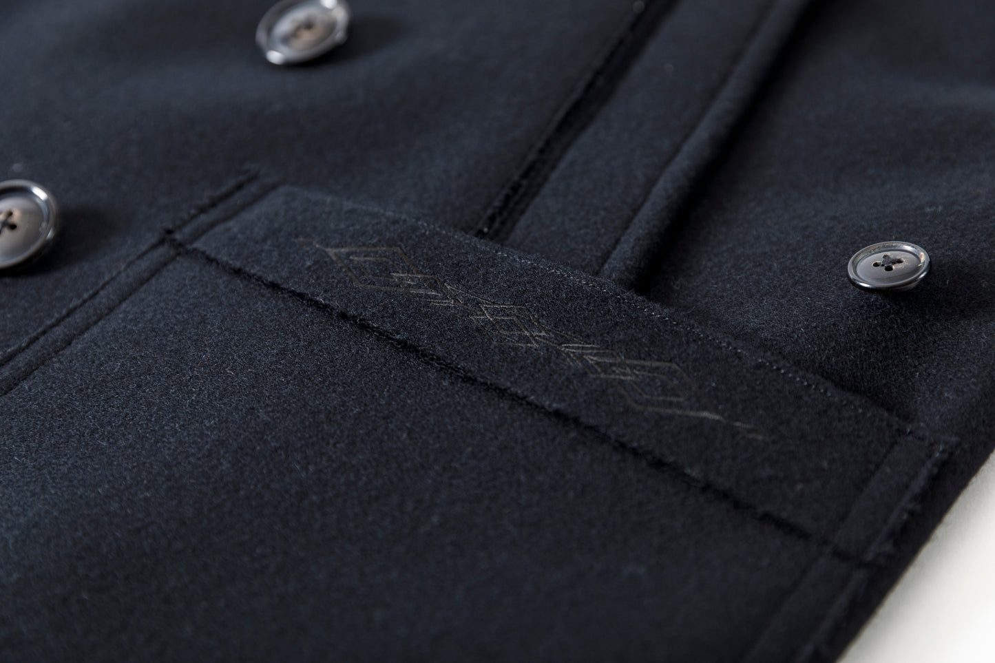 SARTO / 242-06001 HEAVY WOOL CASHMERE MELTON P-COAT - BLACK