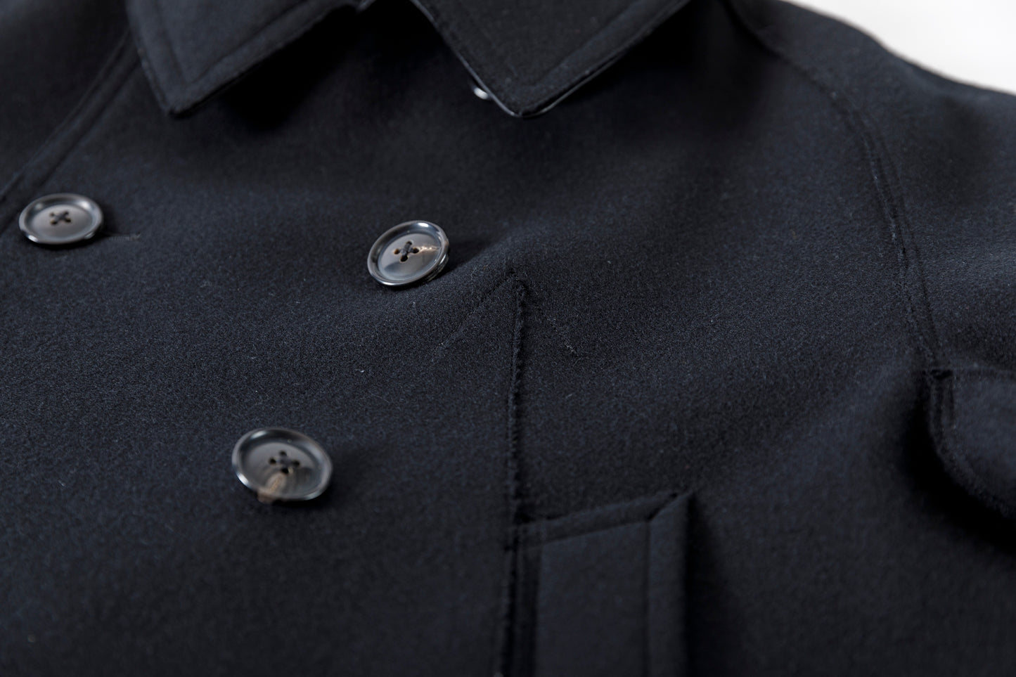 SARTO / 242-06001 HEAVY WOOL CASHMERE MELTON P-COAT - BLACK