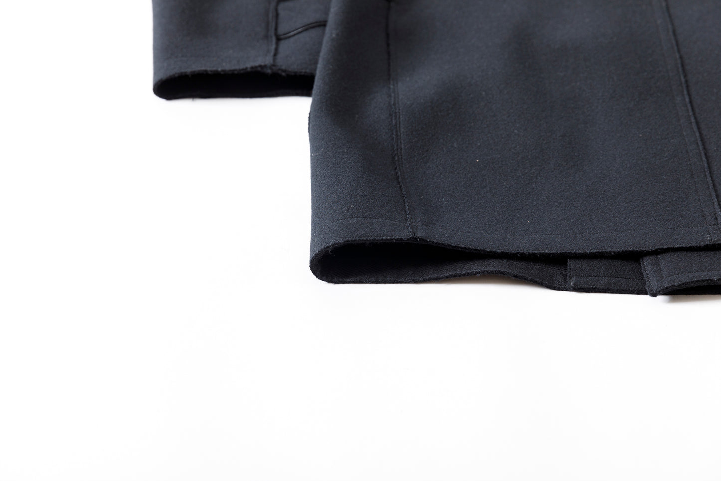 SARTO / 242-06001 HEAVY WOOL CASHMERE MELTON P-COAT - BLACK