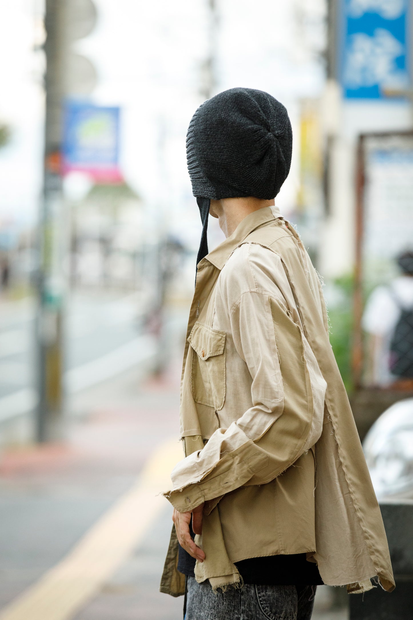 THE FACTORY MADE / BULKY KNIT BONNET - BLACK,CHACOAL GRAY【FM977】