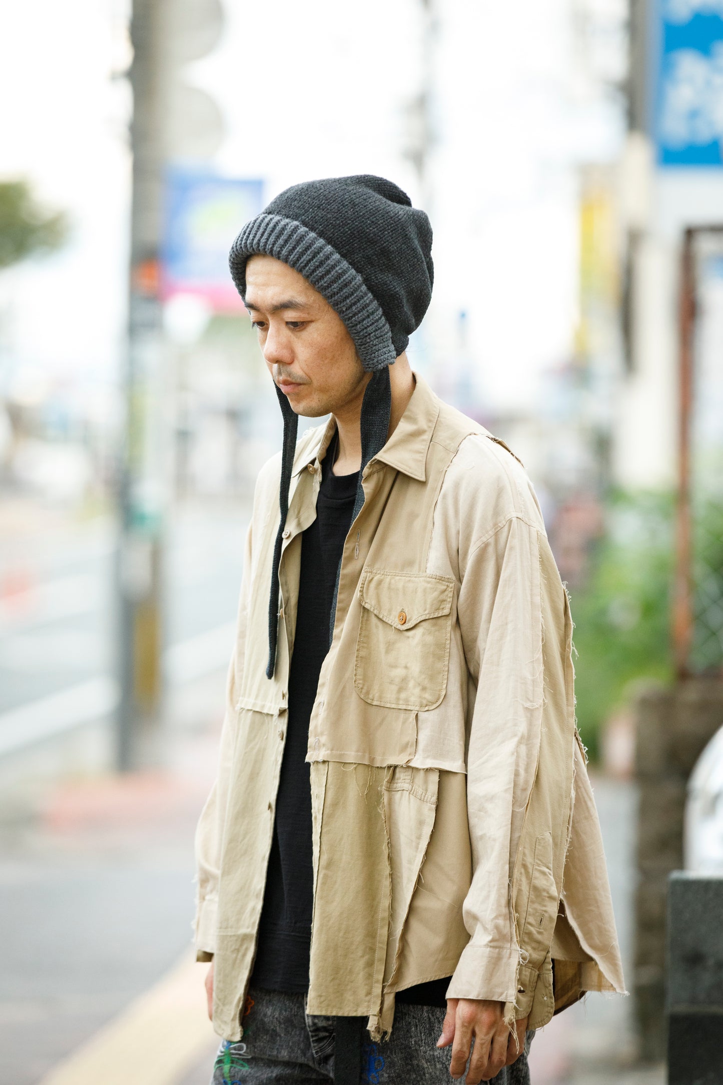 THE FACTORY MADE / BULKY KNIT BONNET - BLACK,CHACOAL GRAY【FM977】