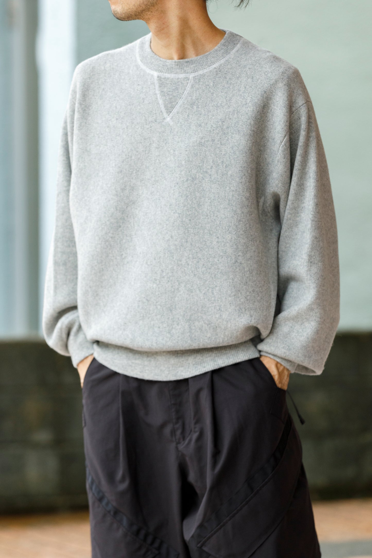 MEIAS / PURE CASHMERE SWEAT PO - T.Gray