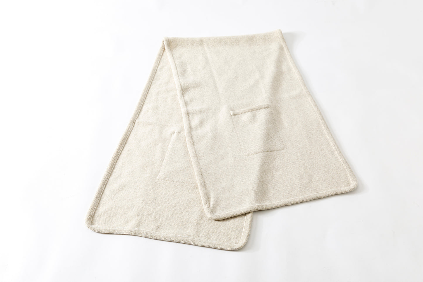 Nikki ESSENTIAL PIECE / Felting Wool Over Stole - White×Beige