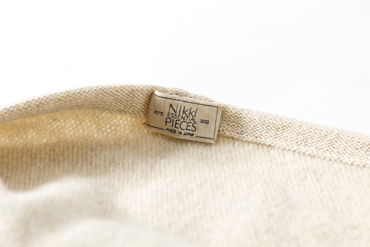 Nikki ESSENTIAL PIECE / Felting Wool Over Stole - White×Beige