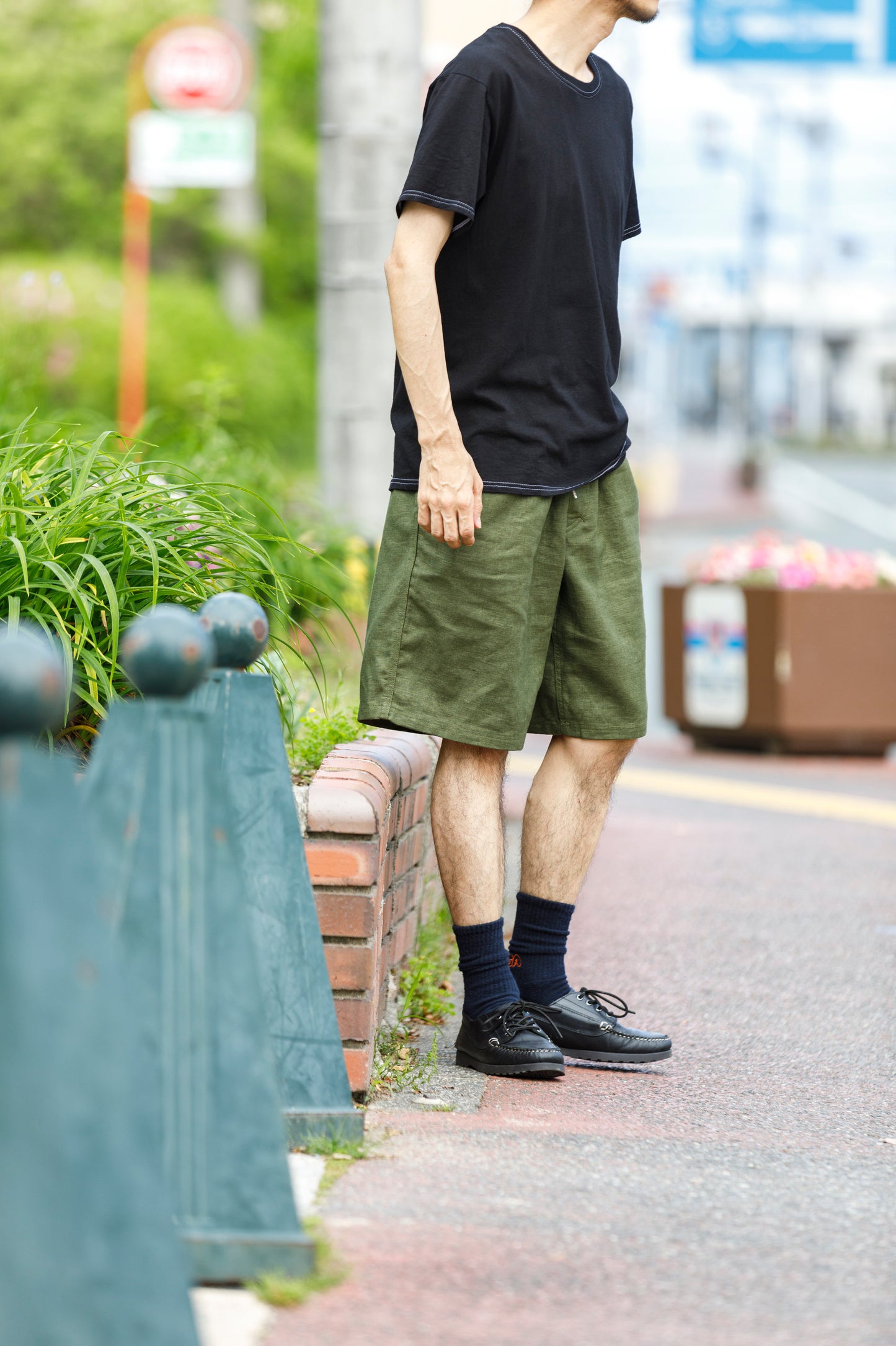 NULABEL / 522-501 GARMENT DYED T-SHIRT(×BRACKETS) - Midnight