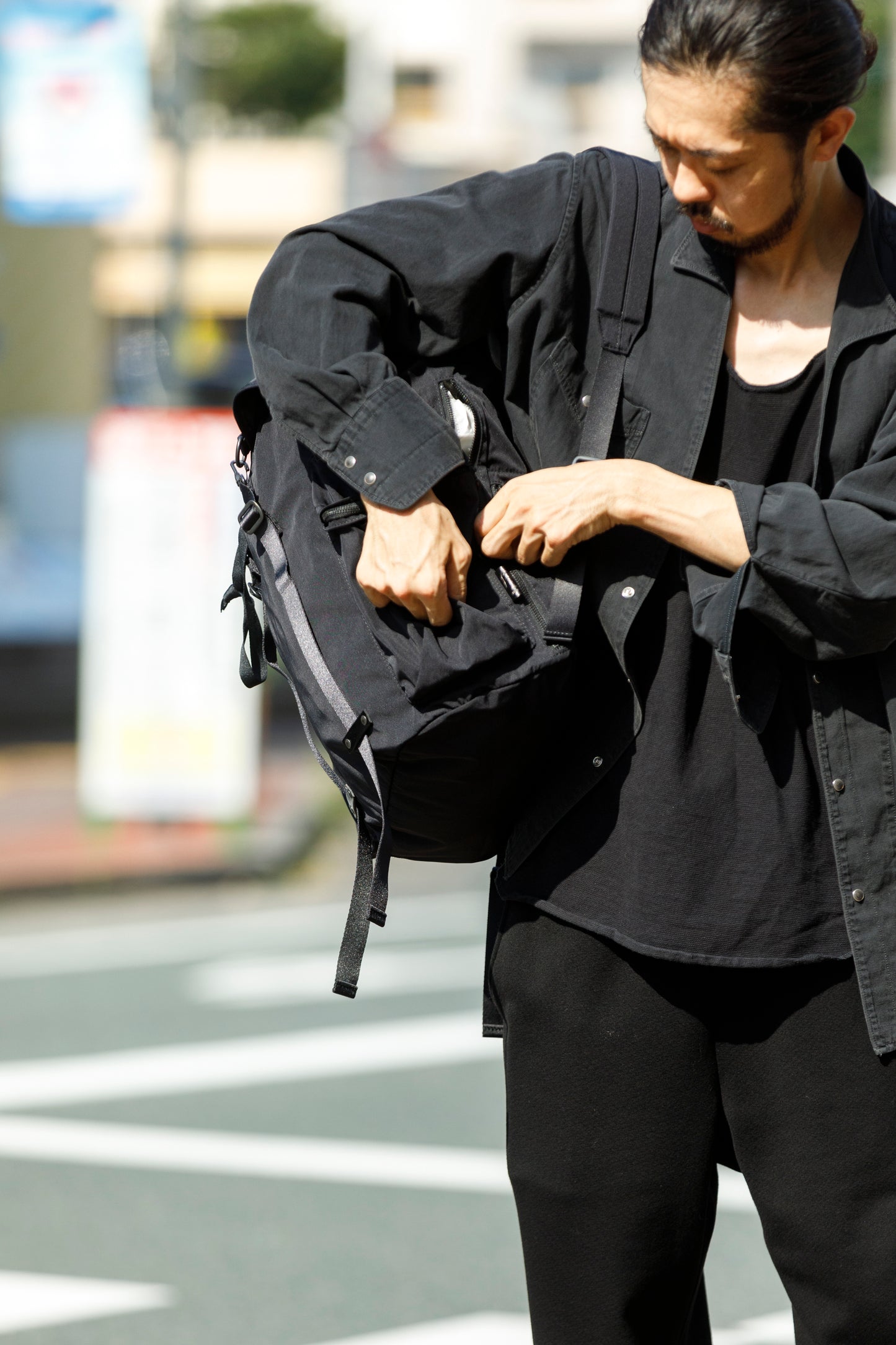 AMIACALVA / F-041 Gabardine Backpack - Black(XL)