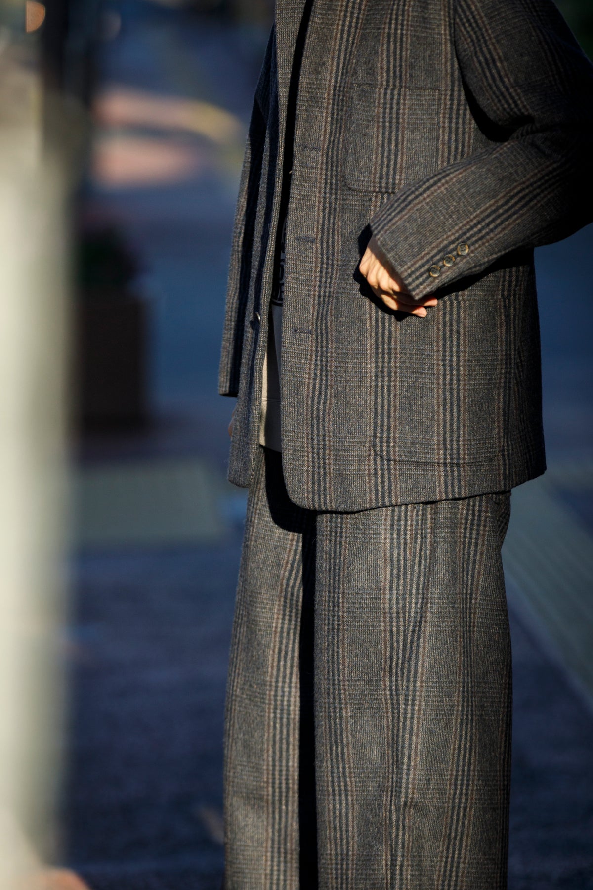 Willow Pants / P-032 - Charcoal Check(Dead stock fabric)