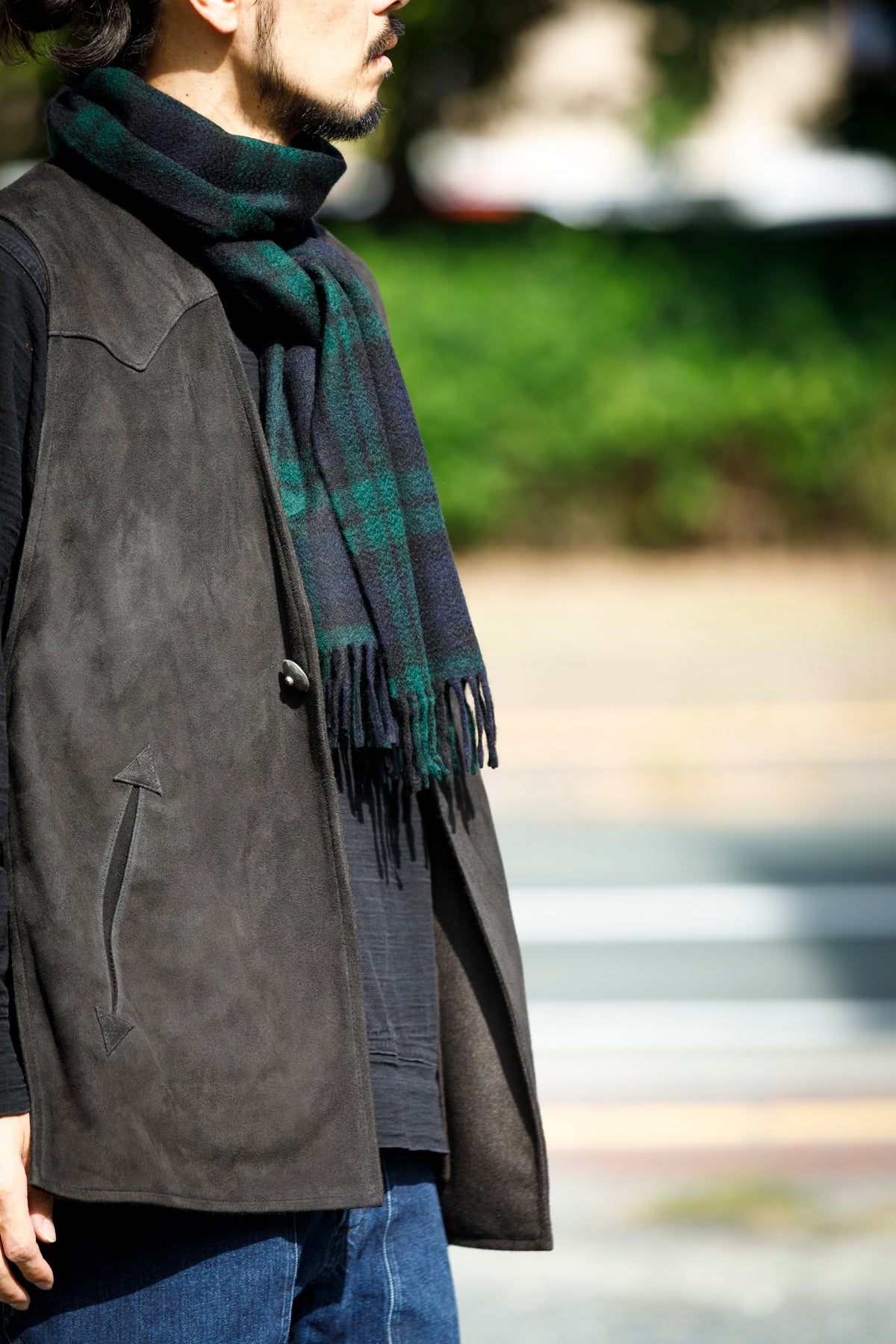 Joshua Ellis / Cashmere plain stole 30×180 - Black Watch(CPG 52659)