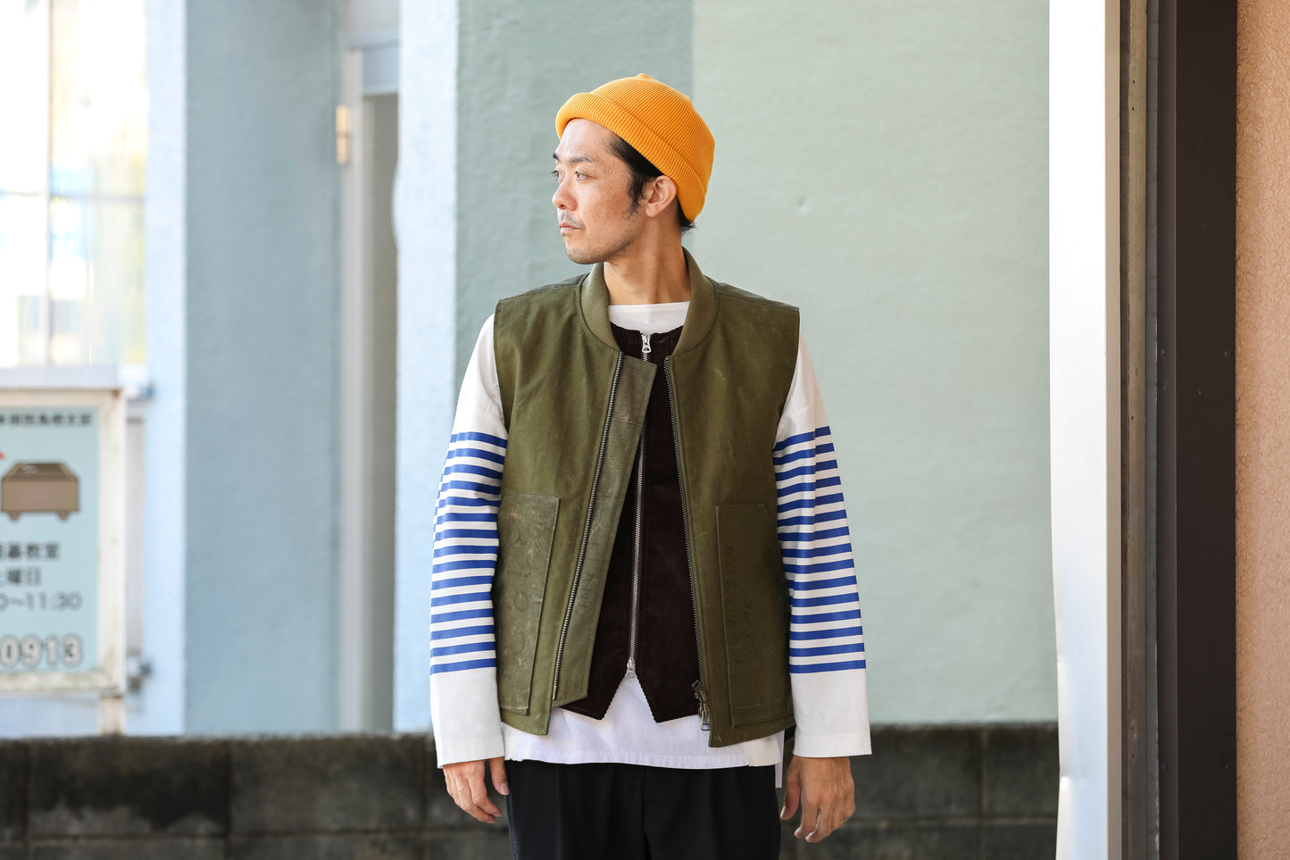 THE FACTORY MADE KNIT ROLL CAP - BLACK/PUPLE/GRAY/D.GREEN/BROWN/MUSTERD【FM775】