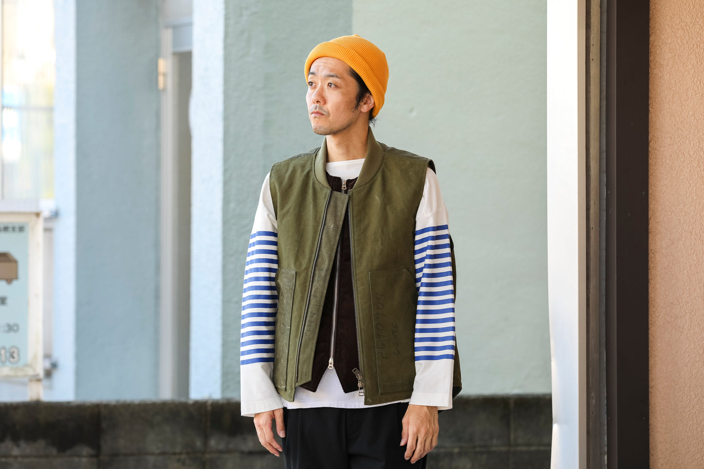 THE FACTORY MADE KNIT ROLL CAP - BLACK/PUPLE/GRAY/D.GREEN/BROWN/MUSTERD【FM775】