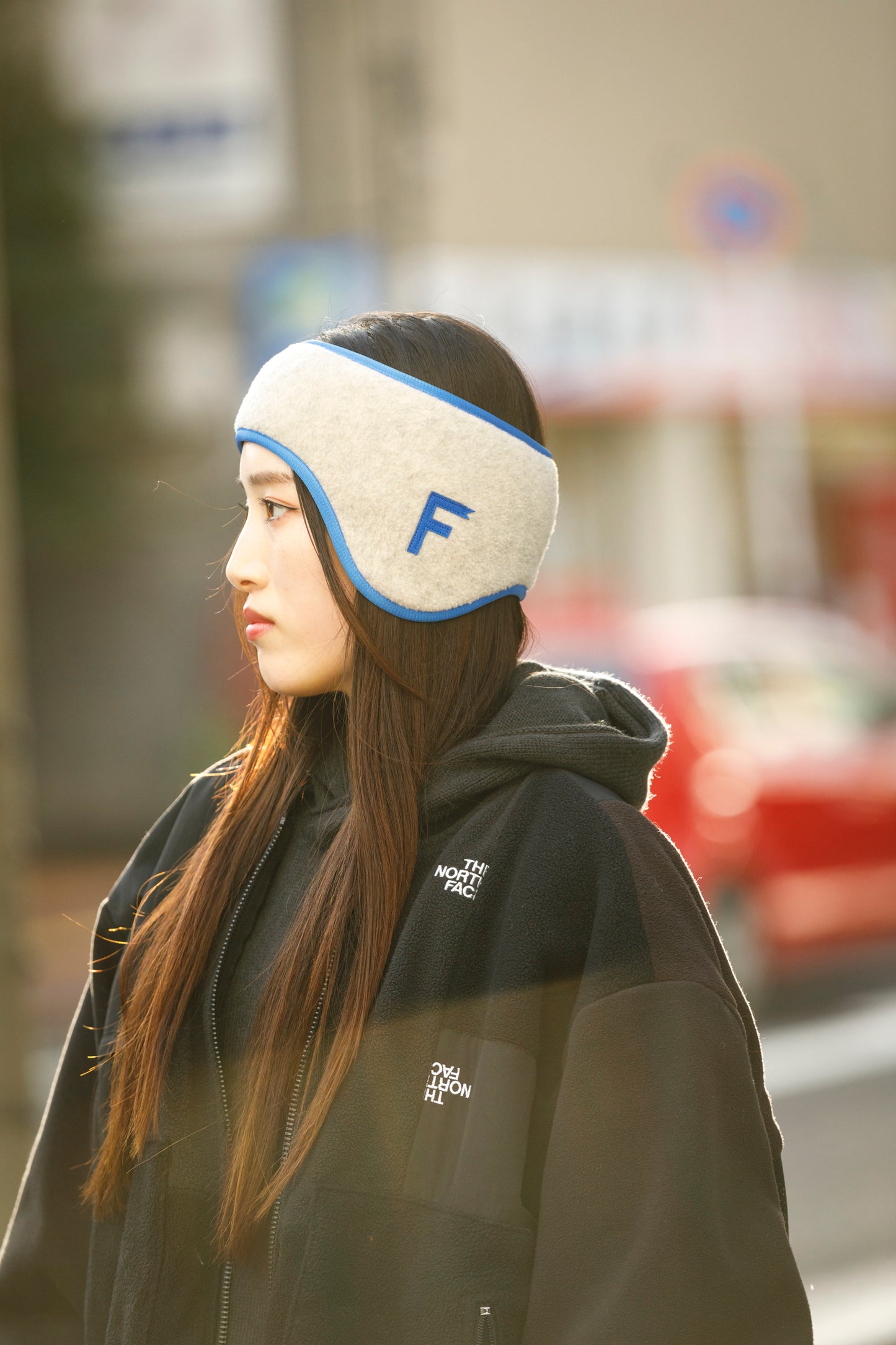 THE FACTORY MADE FLEECE HAIR BAND - BLACK / BEIGE【FM901】