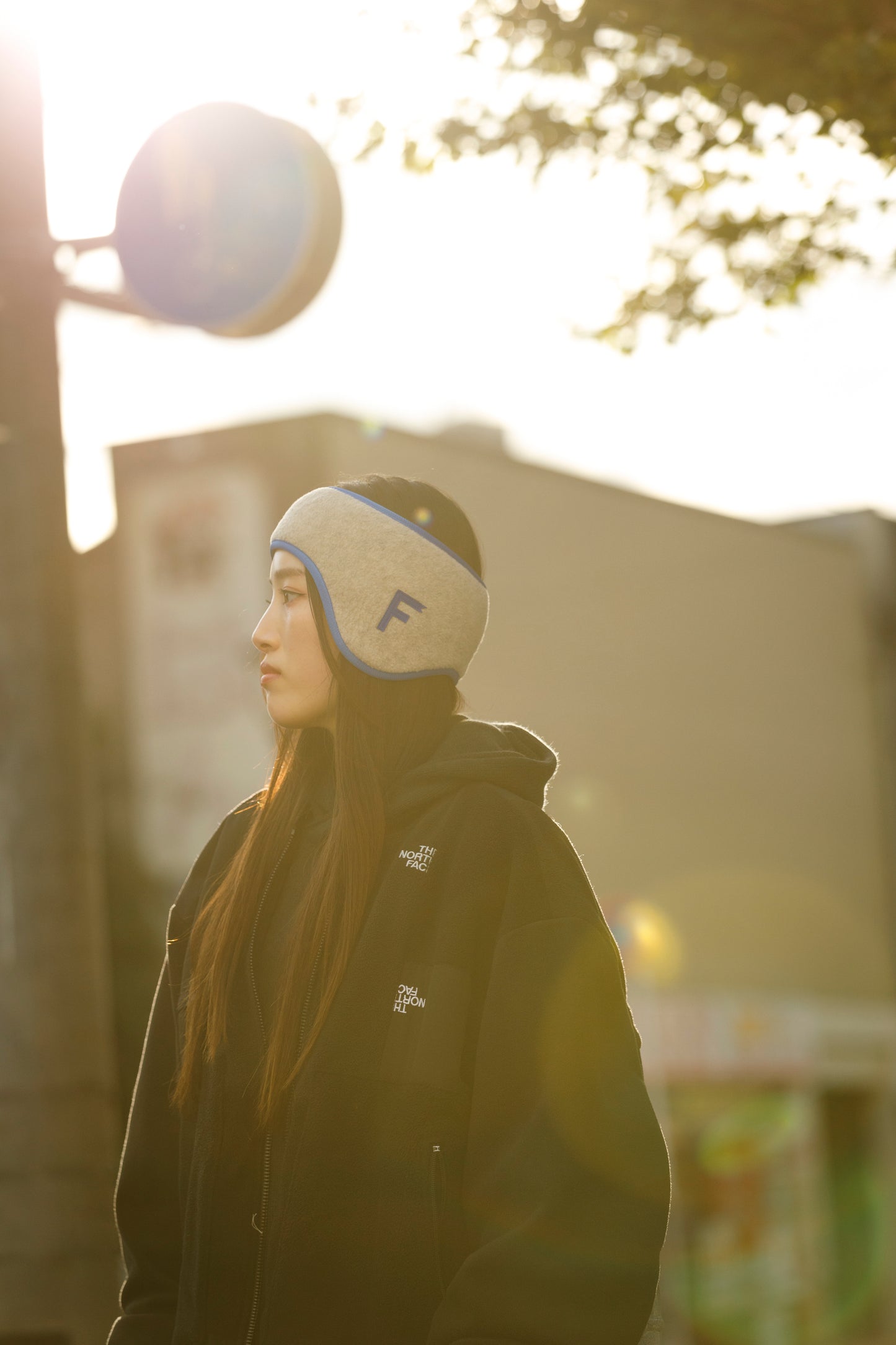 THE FACTORY MADE FLEECE HAIR BAND - BLACK / BEIGE【FM901】