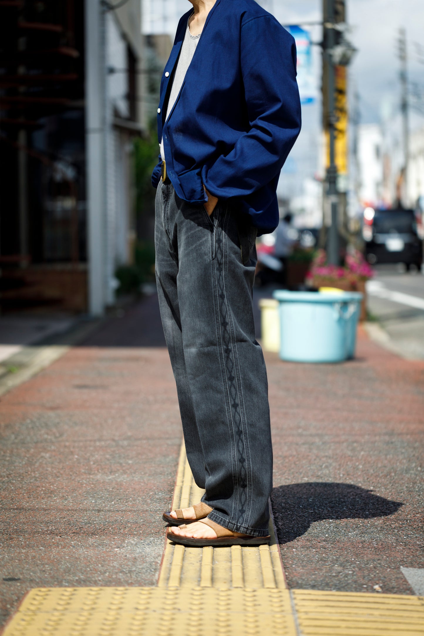 KIMURA / Narrowing Cardigan - Indigo × Indigo