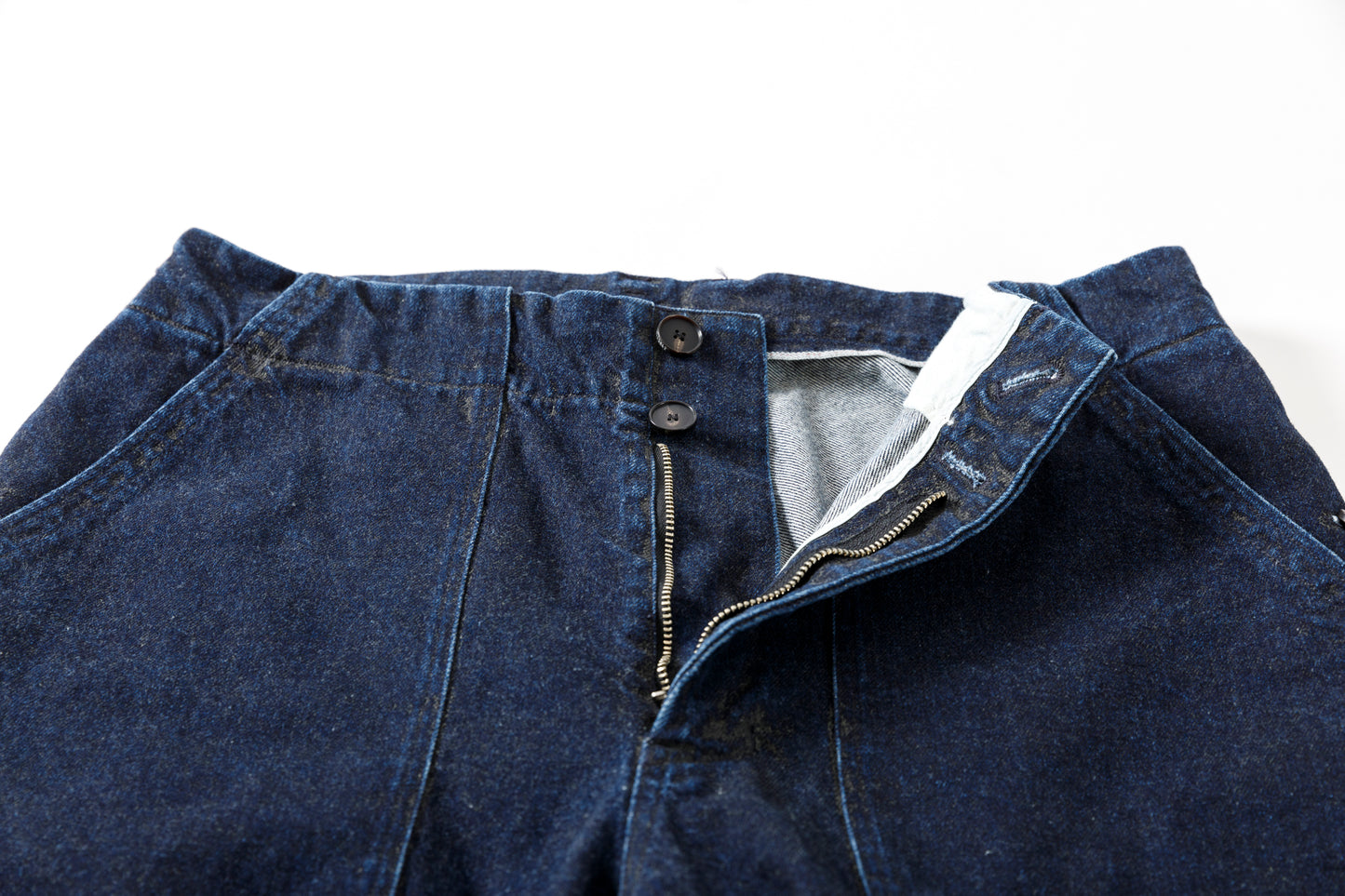 NULABEL / 522-701 URUSHI COATED DENIM TROUSERS - COAL BLACK