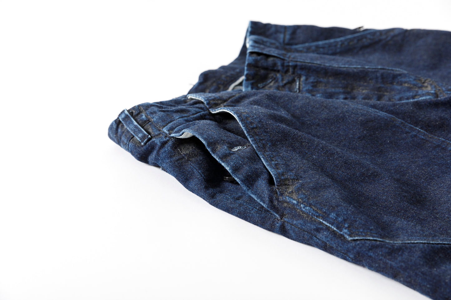 NULABEL / 522-701 URUSHI COATED DENIM TROUSERS - COAL BLACK