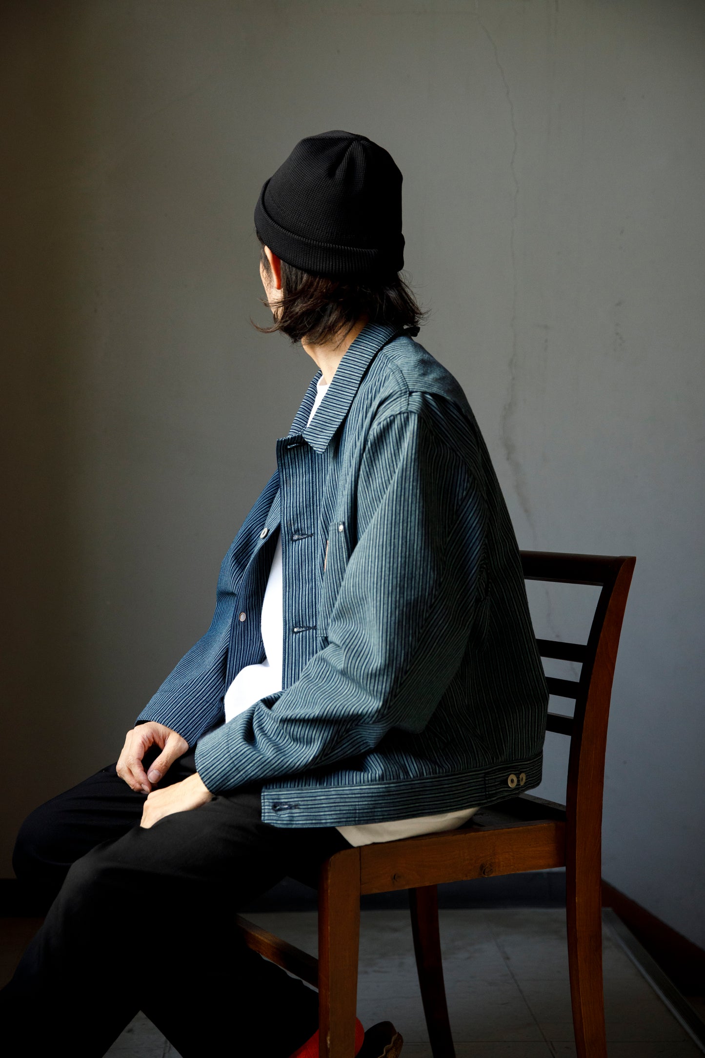 THE FACTORY MADE KNIT ROLL CAP - Black/Purple/Off White/D.Green【FM802】
