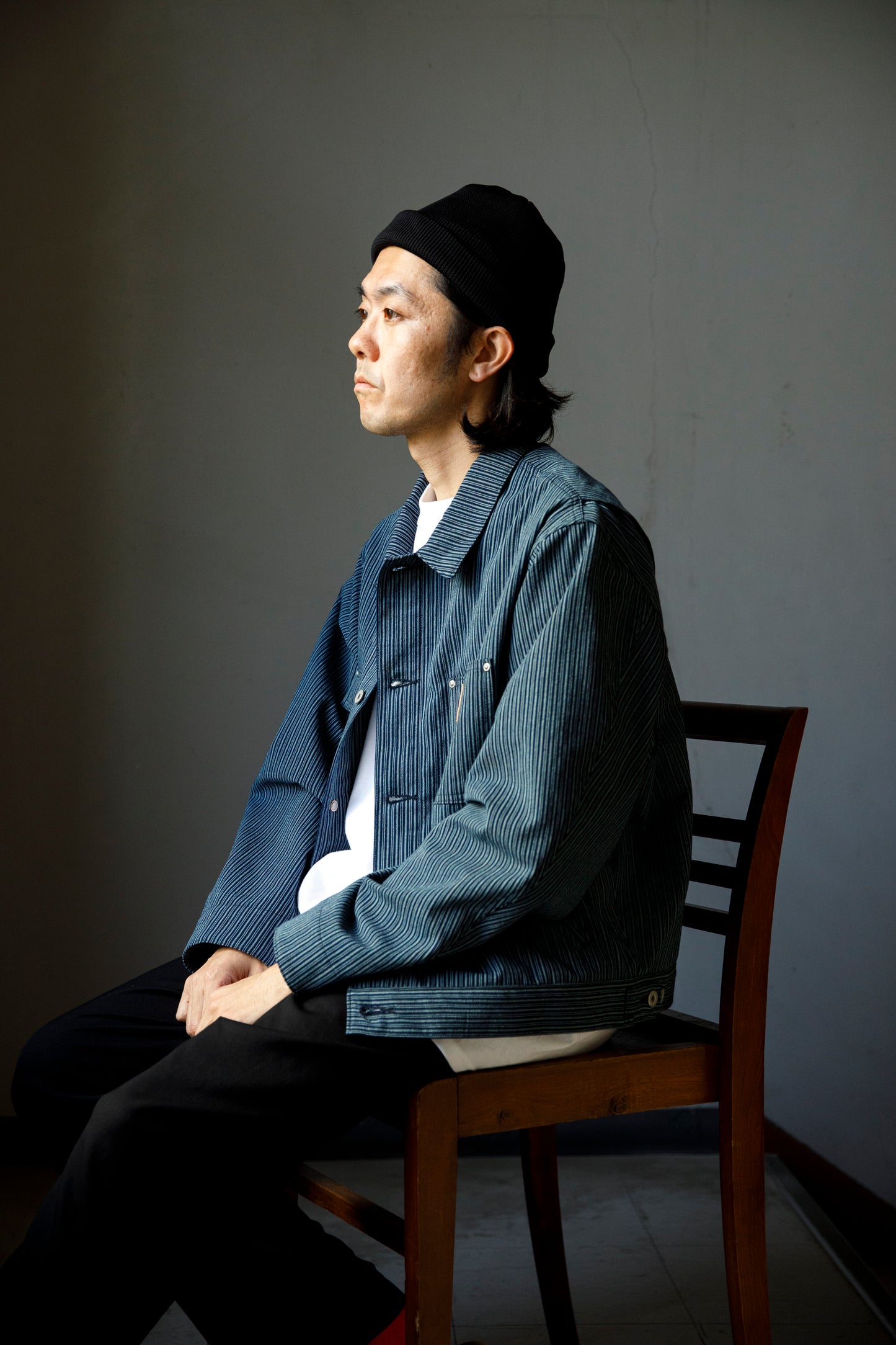 THE FACTORY MADE KNIT ROLL CAP - Black/Purple/Off White/D.Green【FM802】