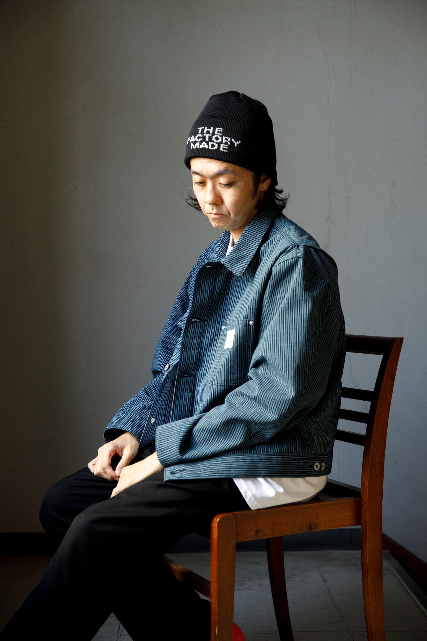 THE FACTORY MADE KNIT ROLL CAP - Black/Purple/Off White/D.Green【FM802】