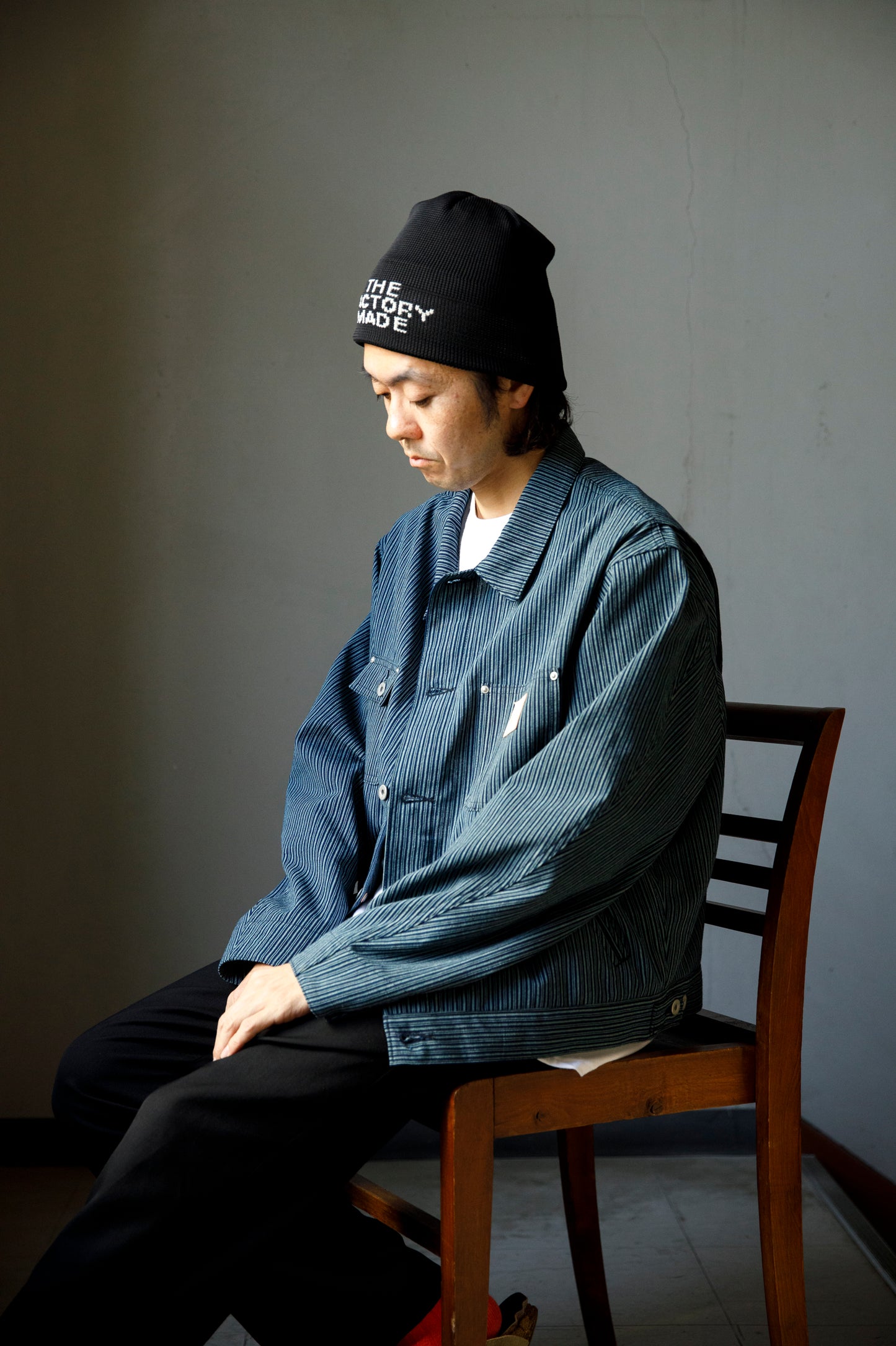 THE FACTORY MADE KNIT ROLL CAP - Black/Purple/Off White/D.Green【FM802】