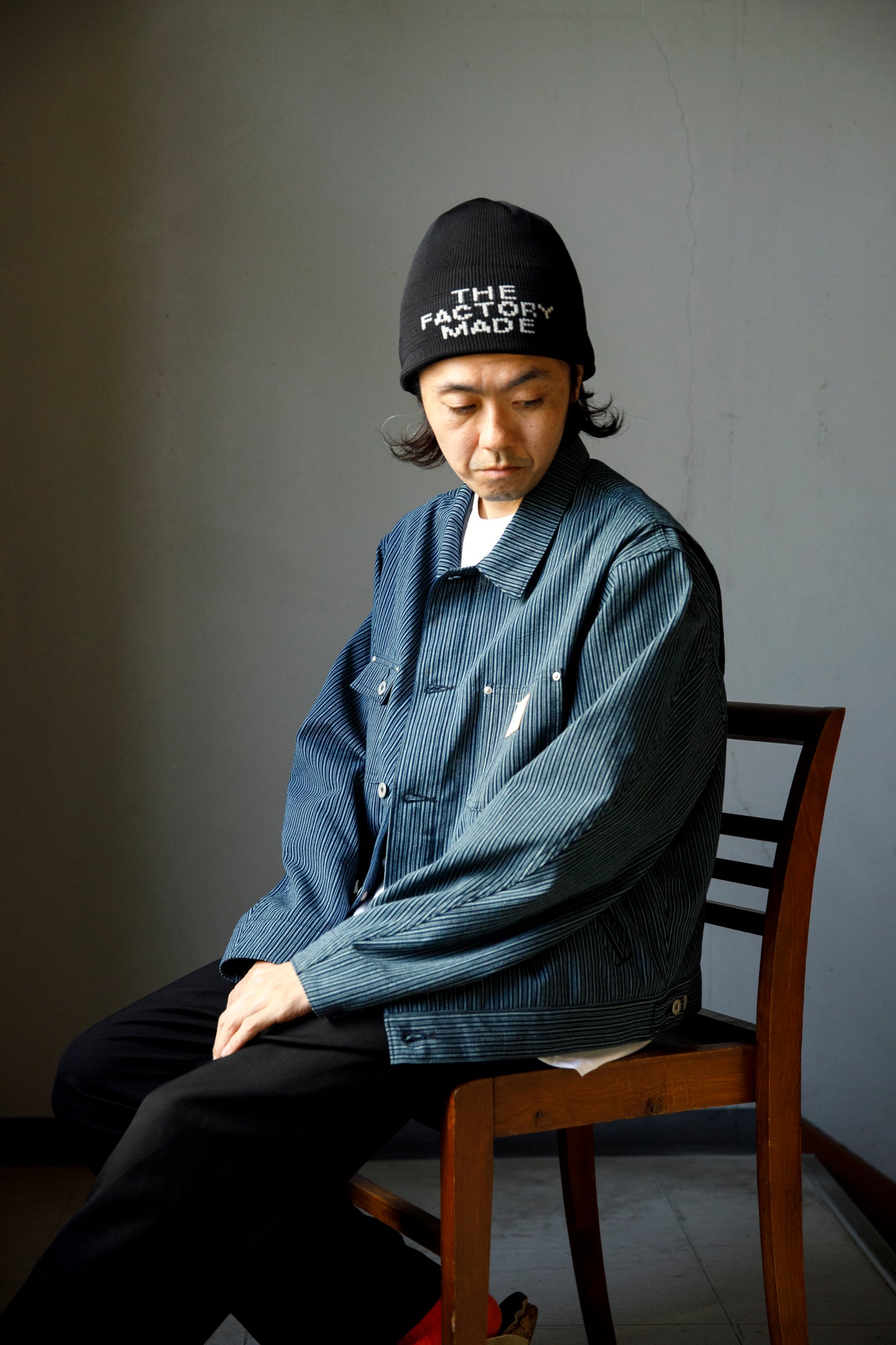 THE FACTORY MADE KNIT ROLL CAP - Black/Purple/Off White/D.Green【FM802】