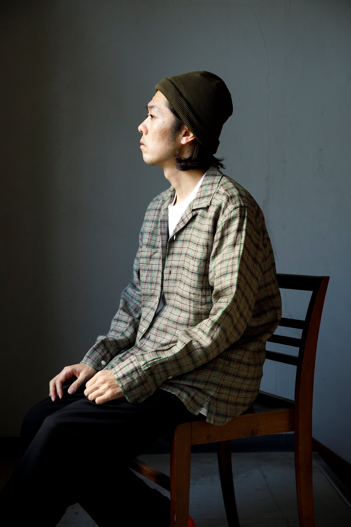 THE FACTORY MADE KNIT ROLL CAP - Black/Purple/Off White/D.Green【FM802】