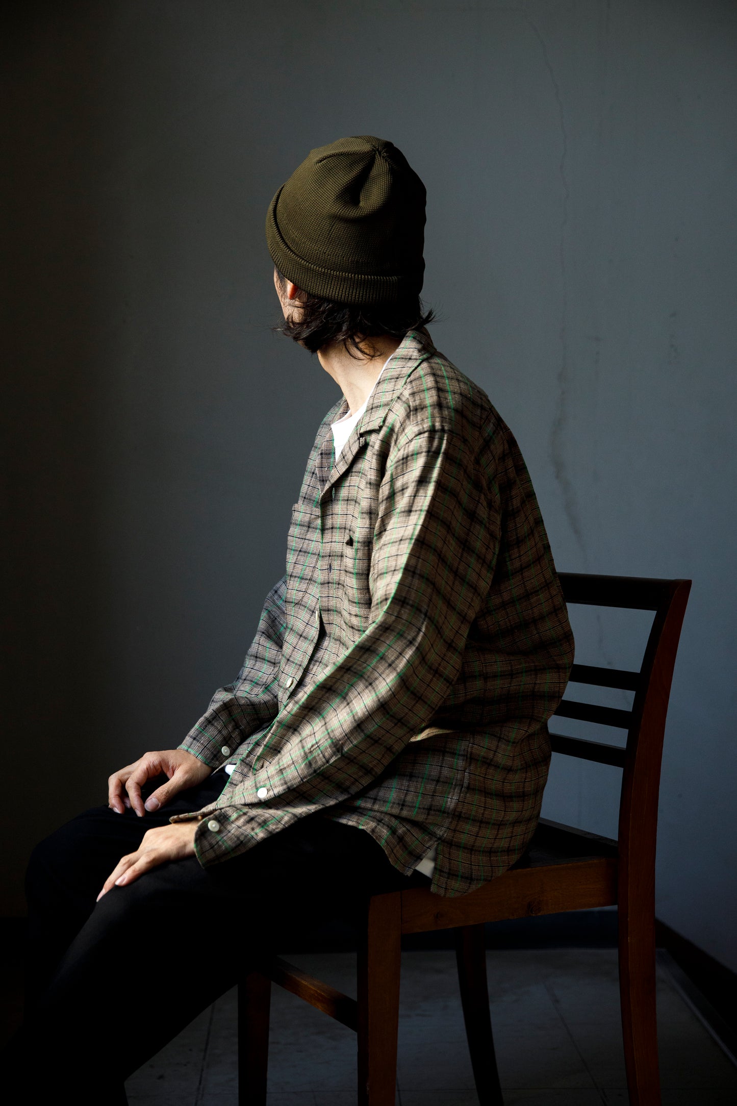 THE FACTORY MADE KNIT ROLL CAP - Black/Purple/Off White/D.Green【FM802】
