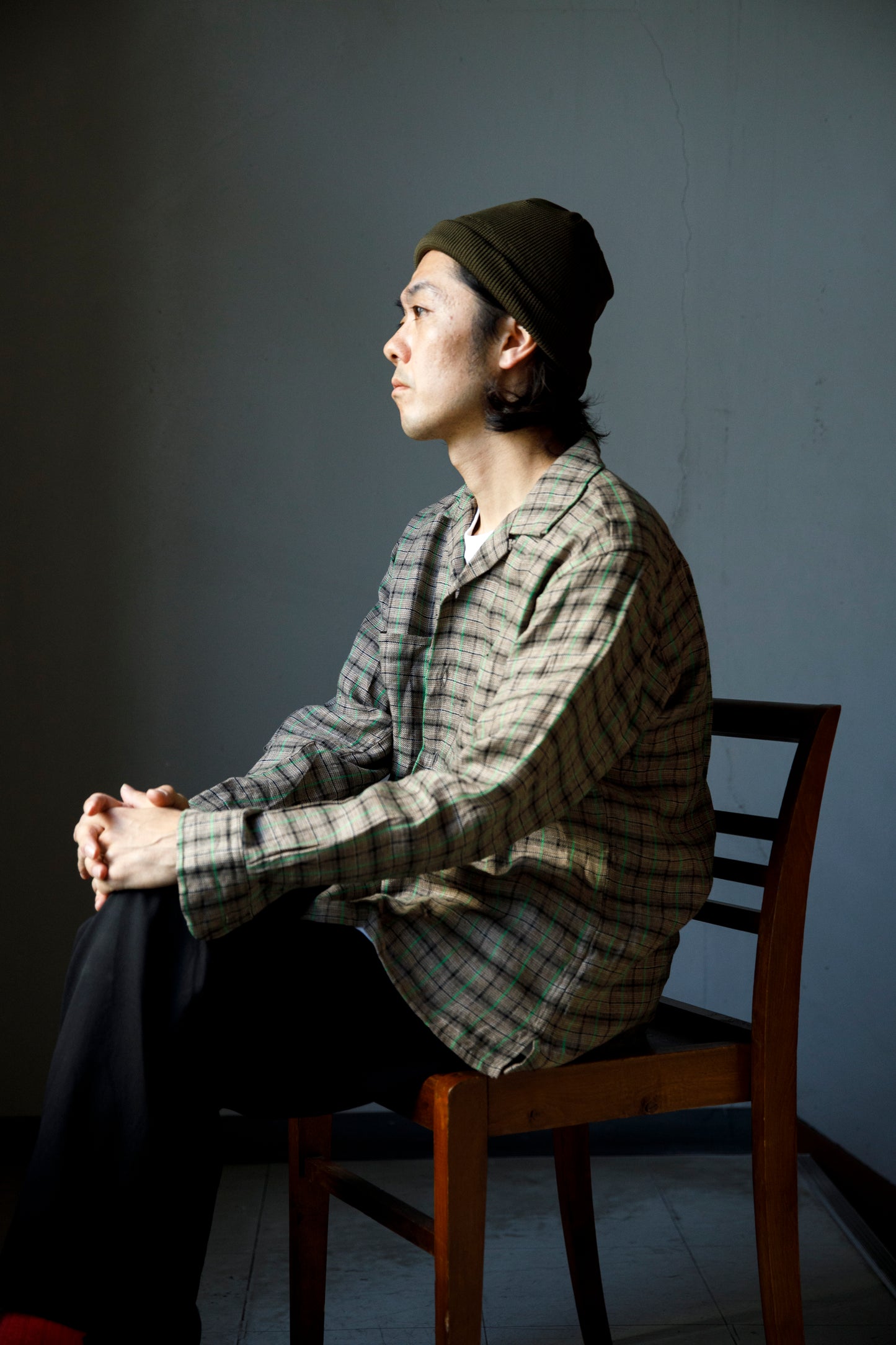 THE FACTORY MADE KNIT ROLL CAP - Black/Purple/Off White/D.Green【FM802】