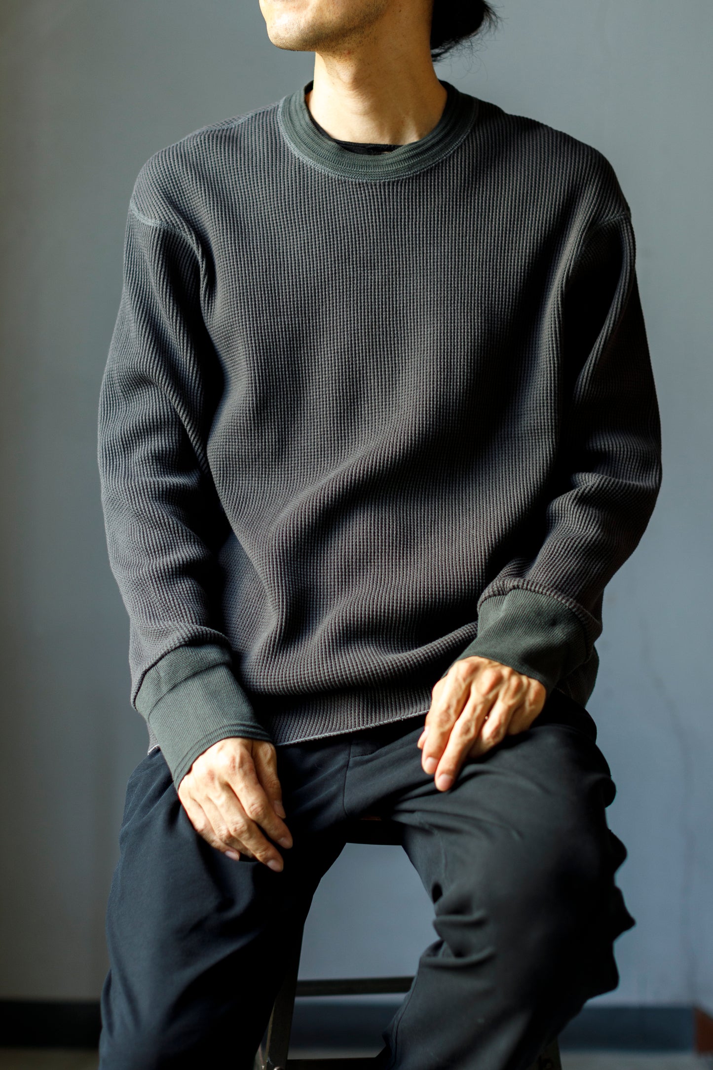 WONDER ROOM WWA-001 "WAFFLE" l/s waffle thermal tee - V gray