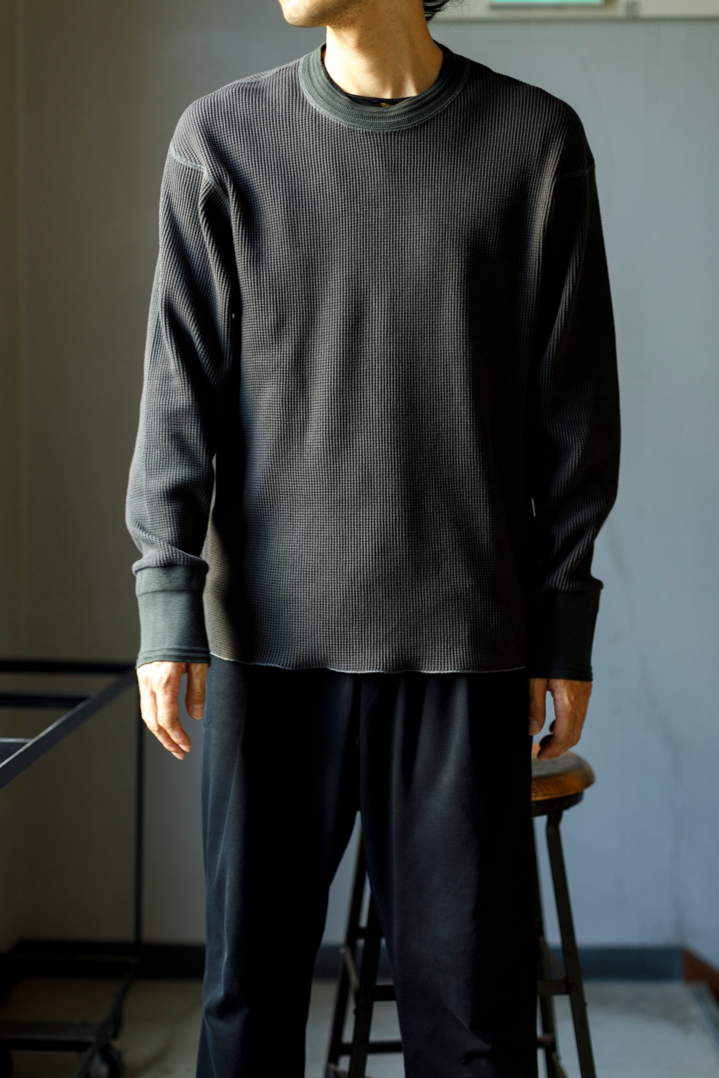 WONDER ROOM WWA-001 "WAFFLE" l/s waffle thermal tee - V gray